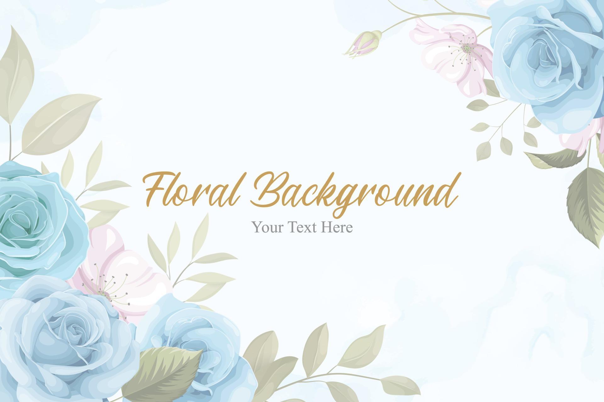 Beautiful floral background with blue flowers Stock Free