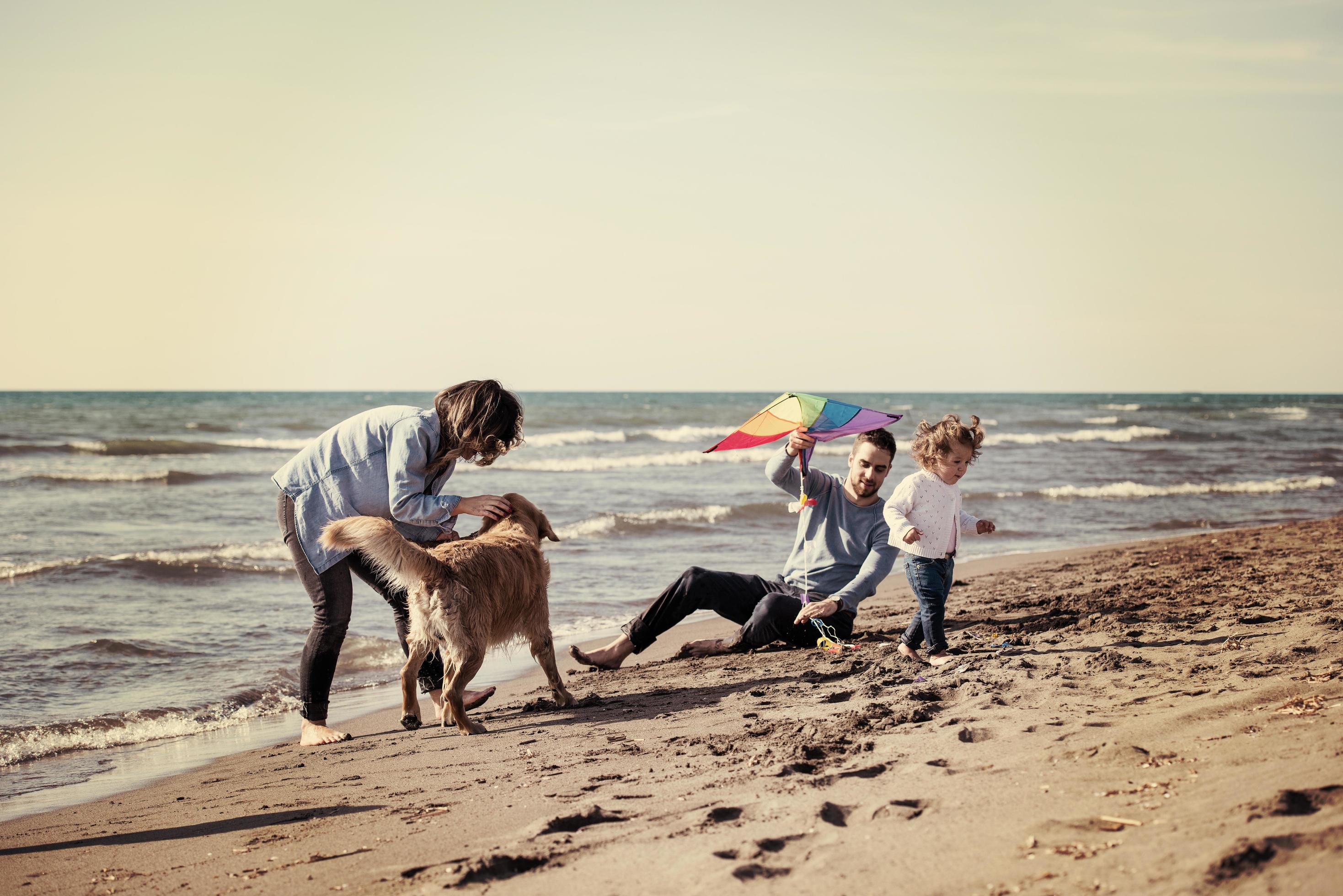 happy young family enjoying vecation during autumn day Stock Free