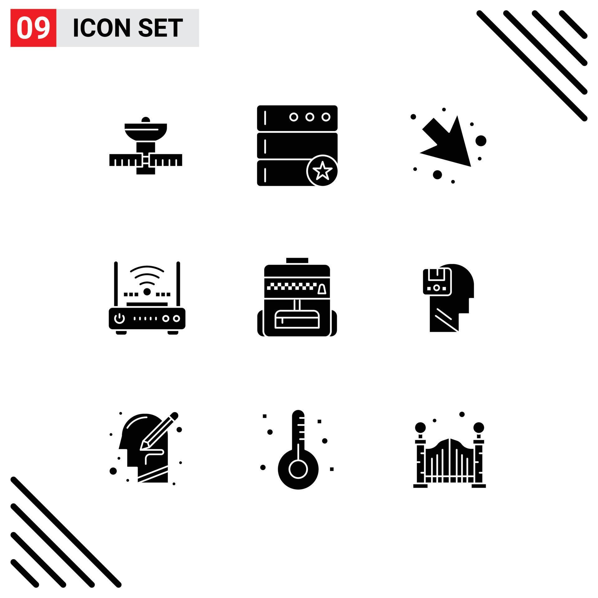 9 Creative Icons Modern Signs and Symbols of education modem arrow internet wifi Editable Vector Design Elements Stock Free