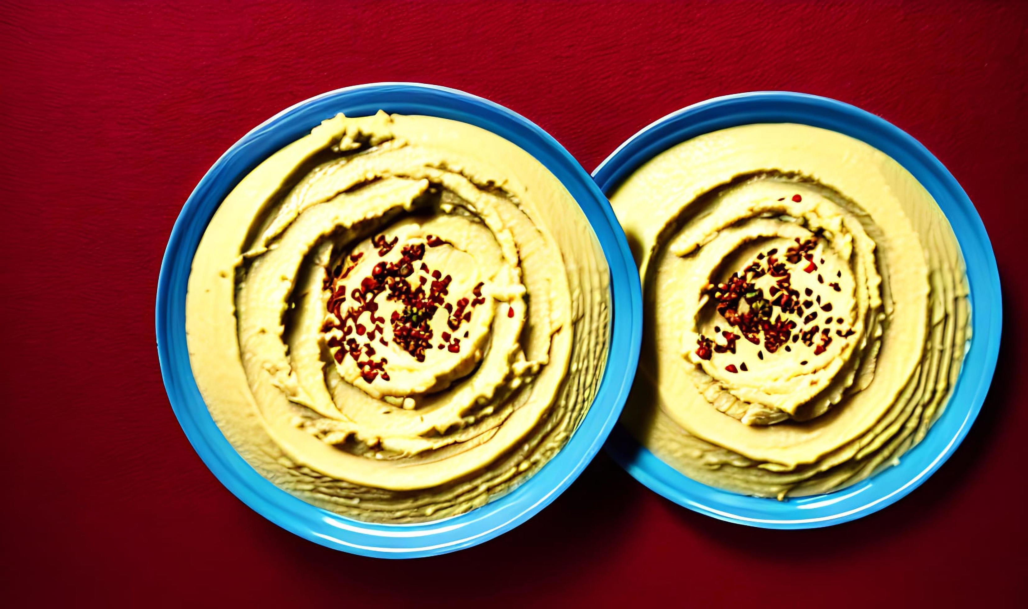 Healthy food. Traditional freshly made organic hummus. Stock Free