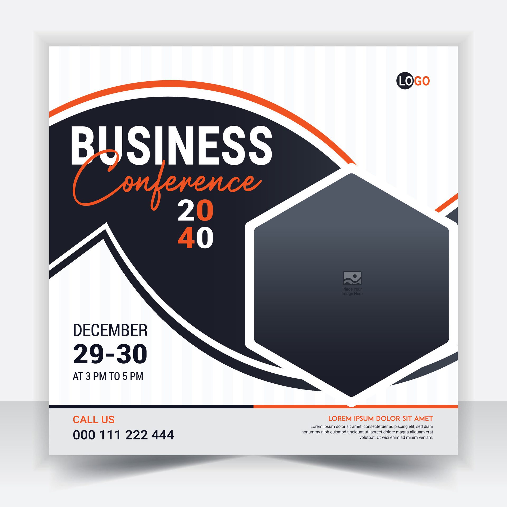 Business conference banner template. Online webinar social media post template. Online live webinar. Free Vector