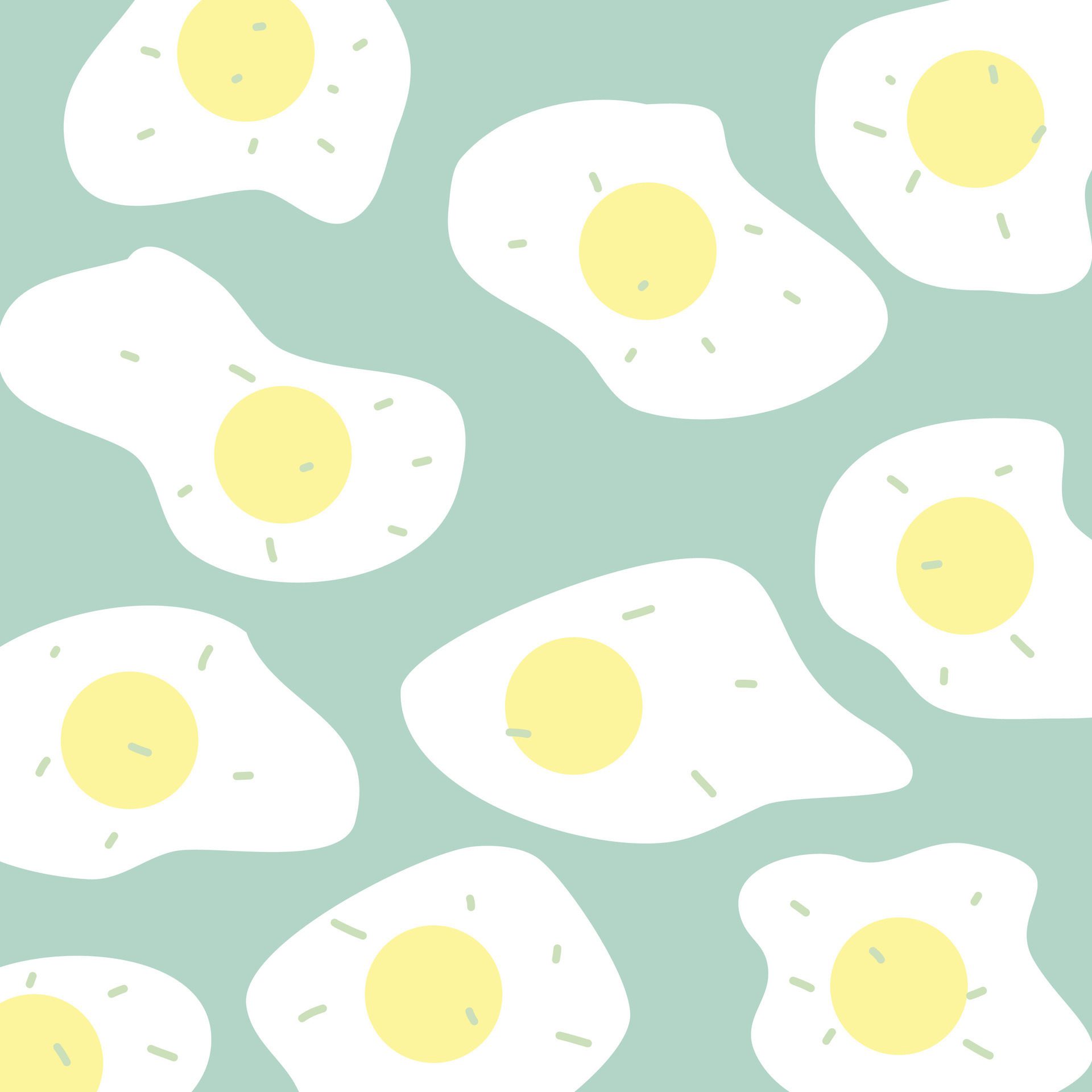 Fun Fried Egg Pattern on Soft Blue Background Free Vector