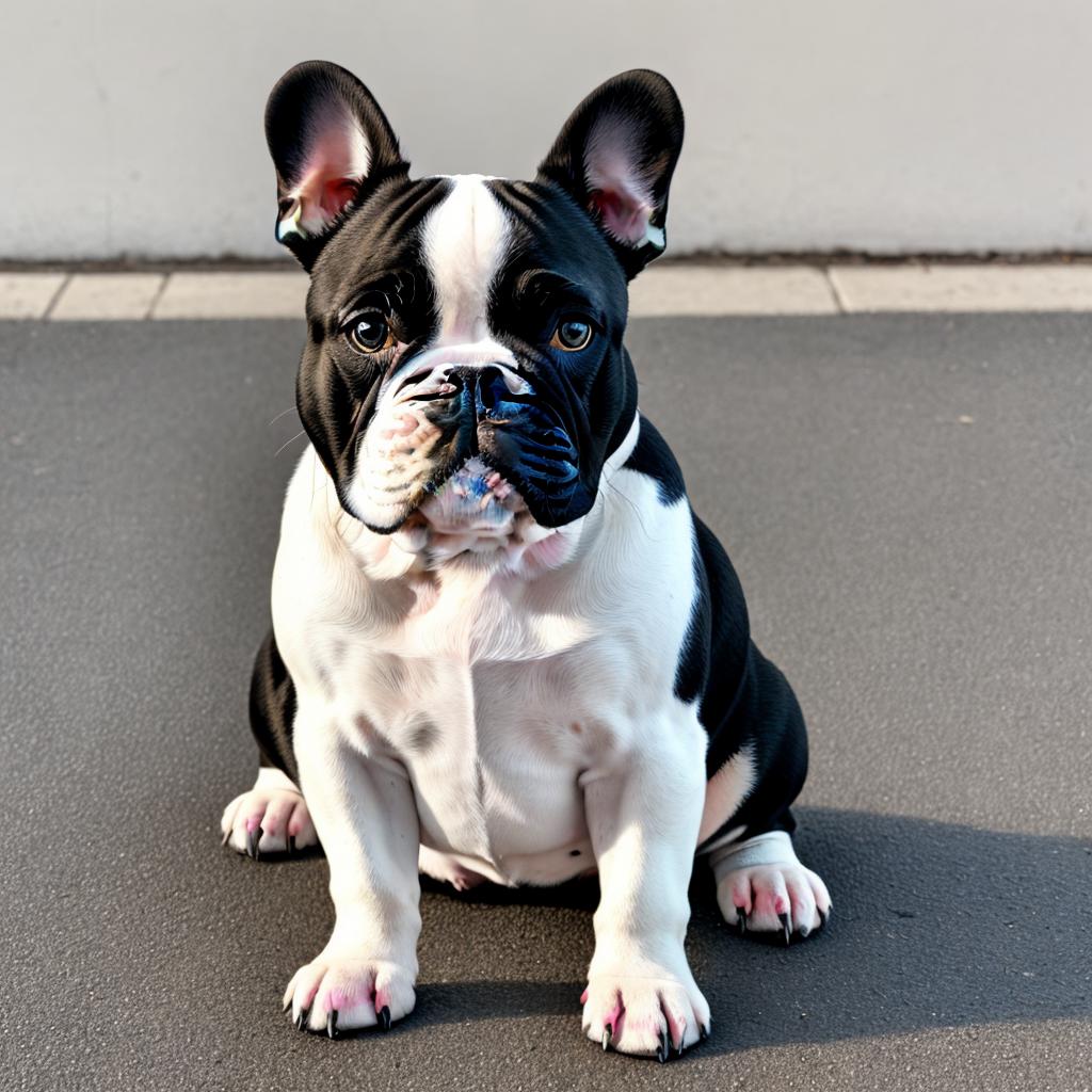 Black and white frenchie by @ai_generated