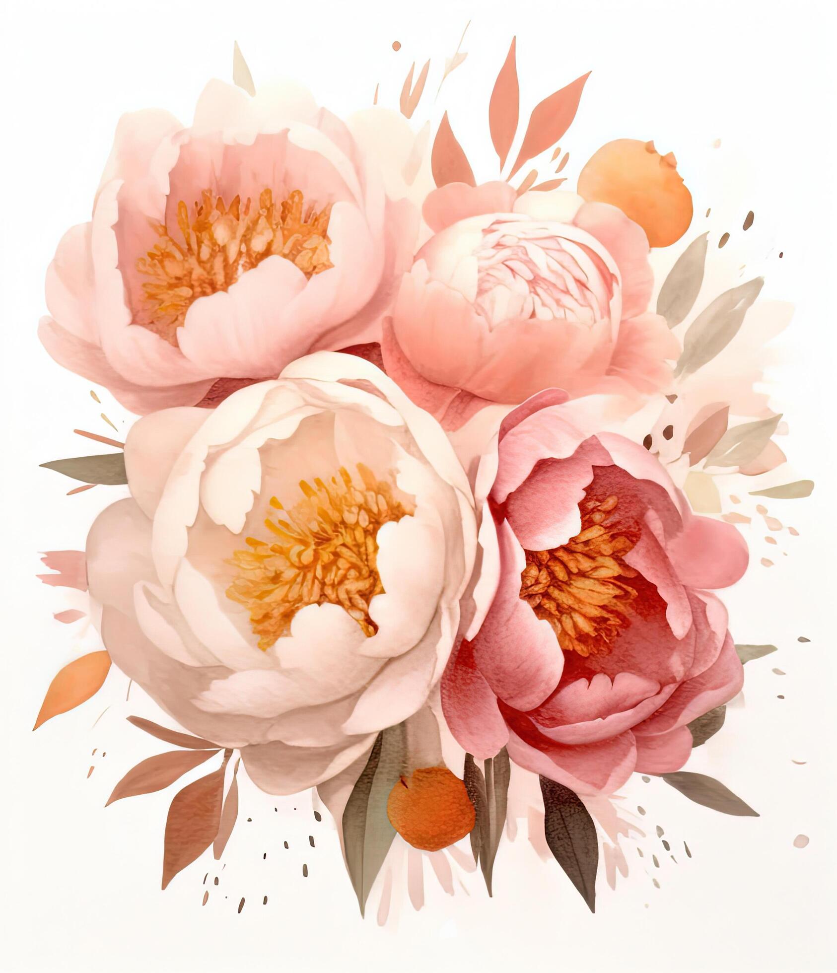 Watercolor flower bouquet. Illustration Stock Free