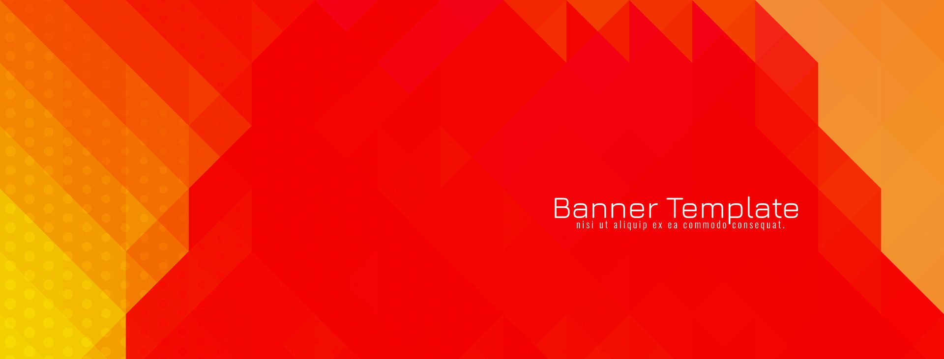 Modern red color triangular pattern mosaic design banner Free Vector