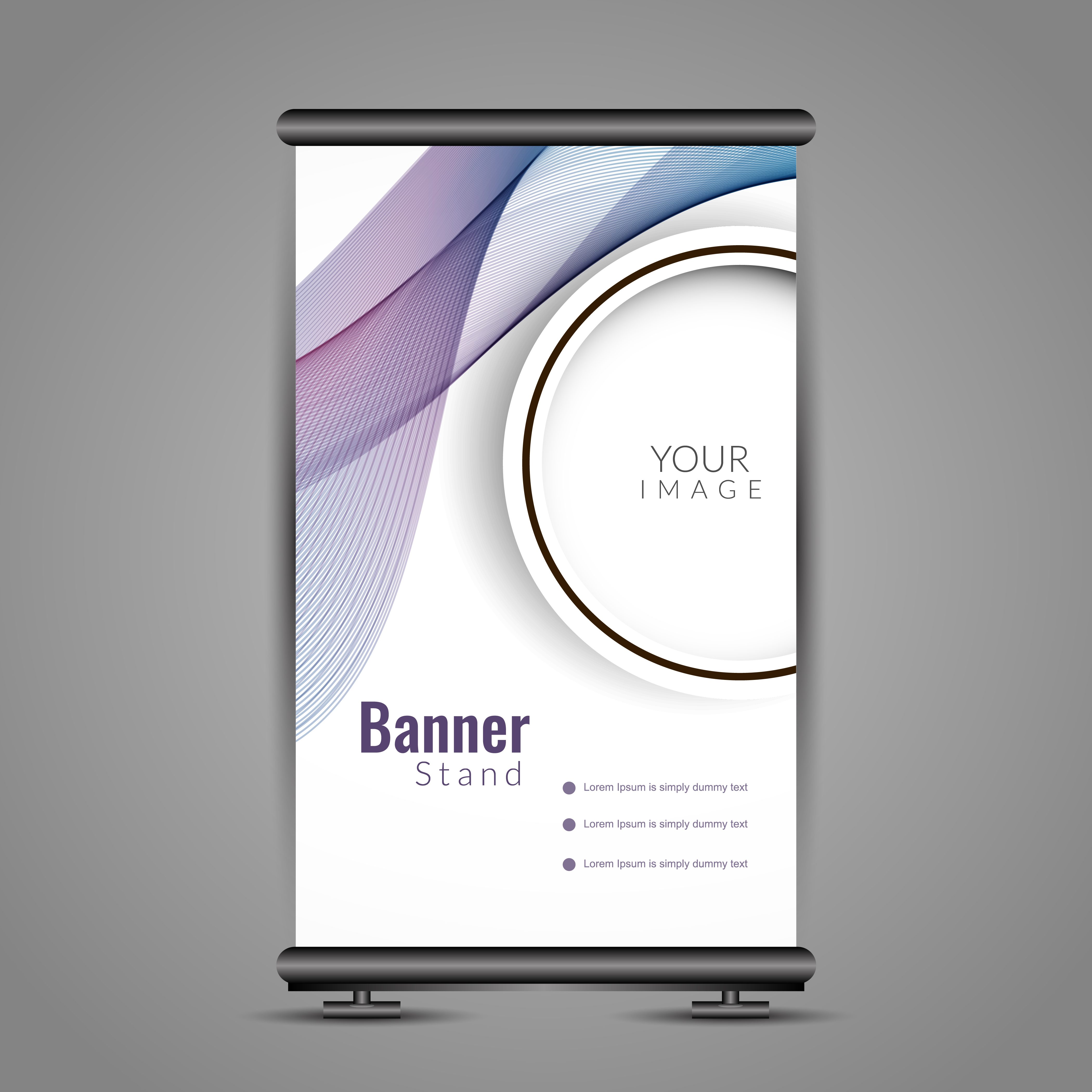 Abstract colorful roll up banner template design Free Vector