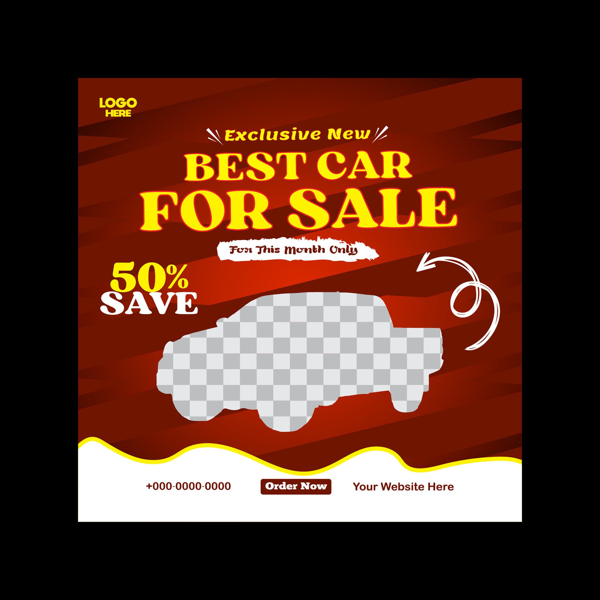 car rent or sale post design and social media banner template Free Vector