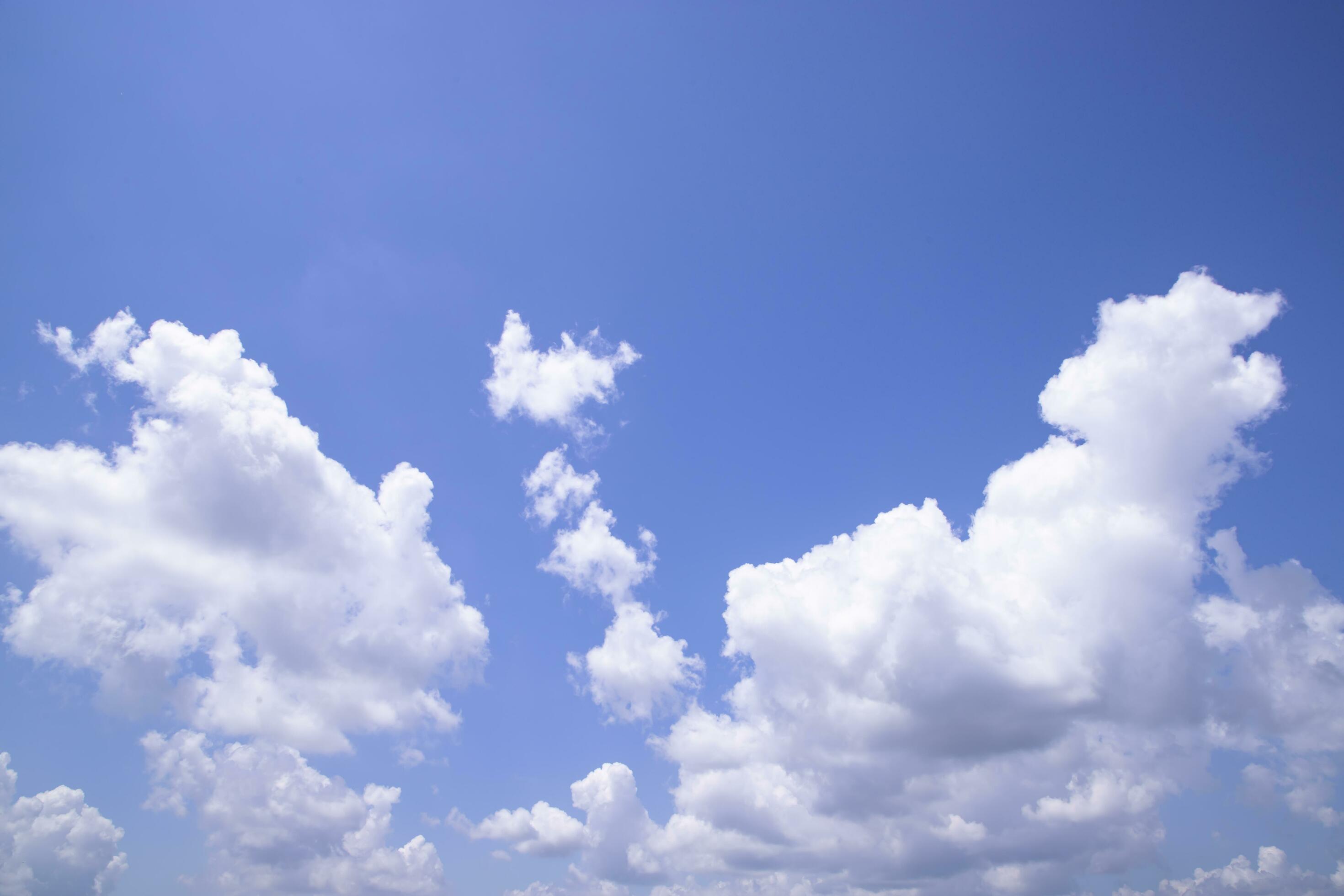 Beautiful Blue Sky With White Cloudy Dramatic Natural abstract background view Stock Free