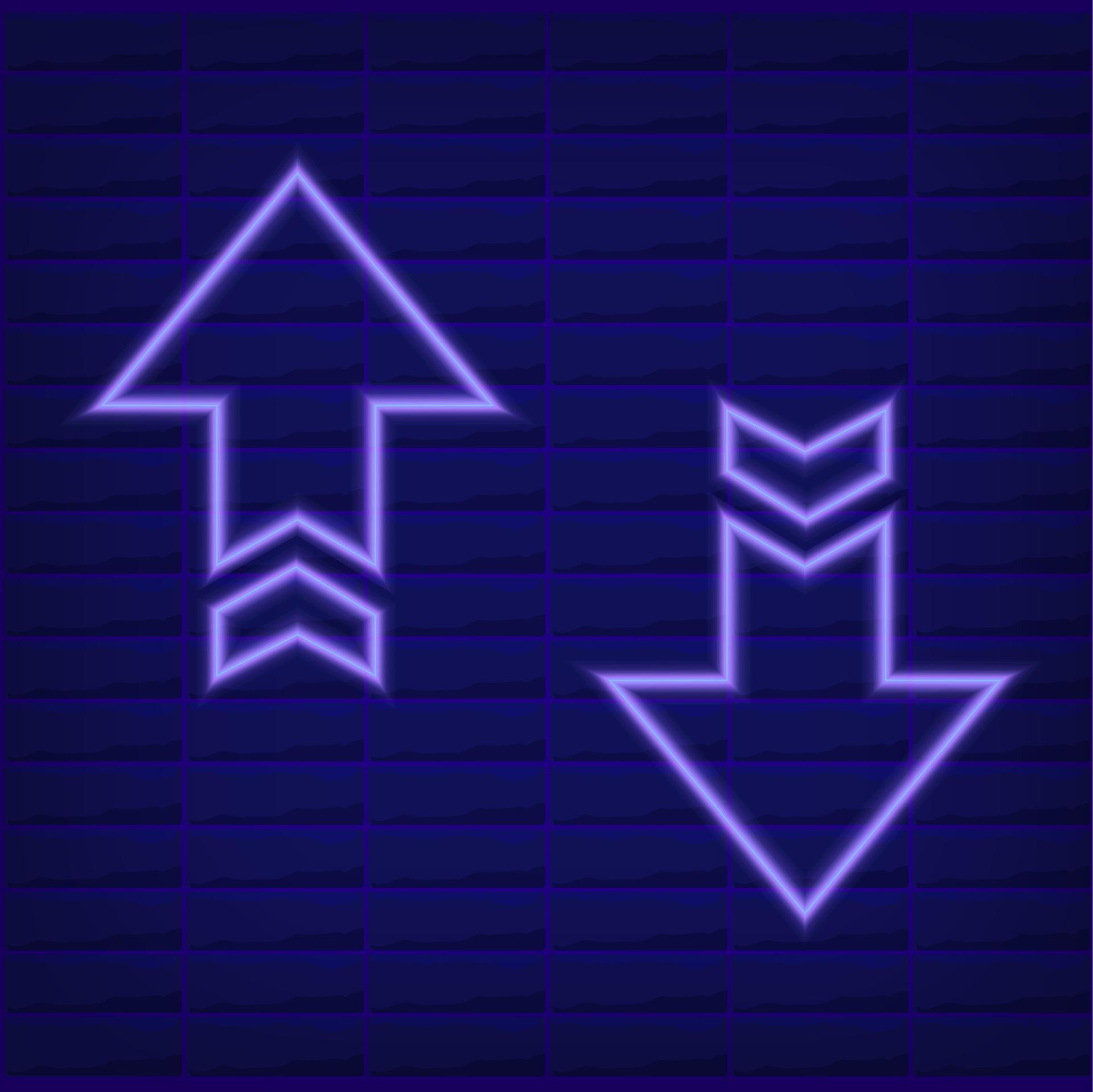 blue neon vector flat set icon of colorful arrows isolated Stock Free