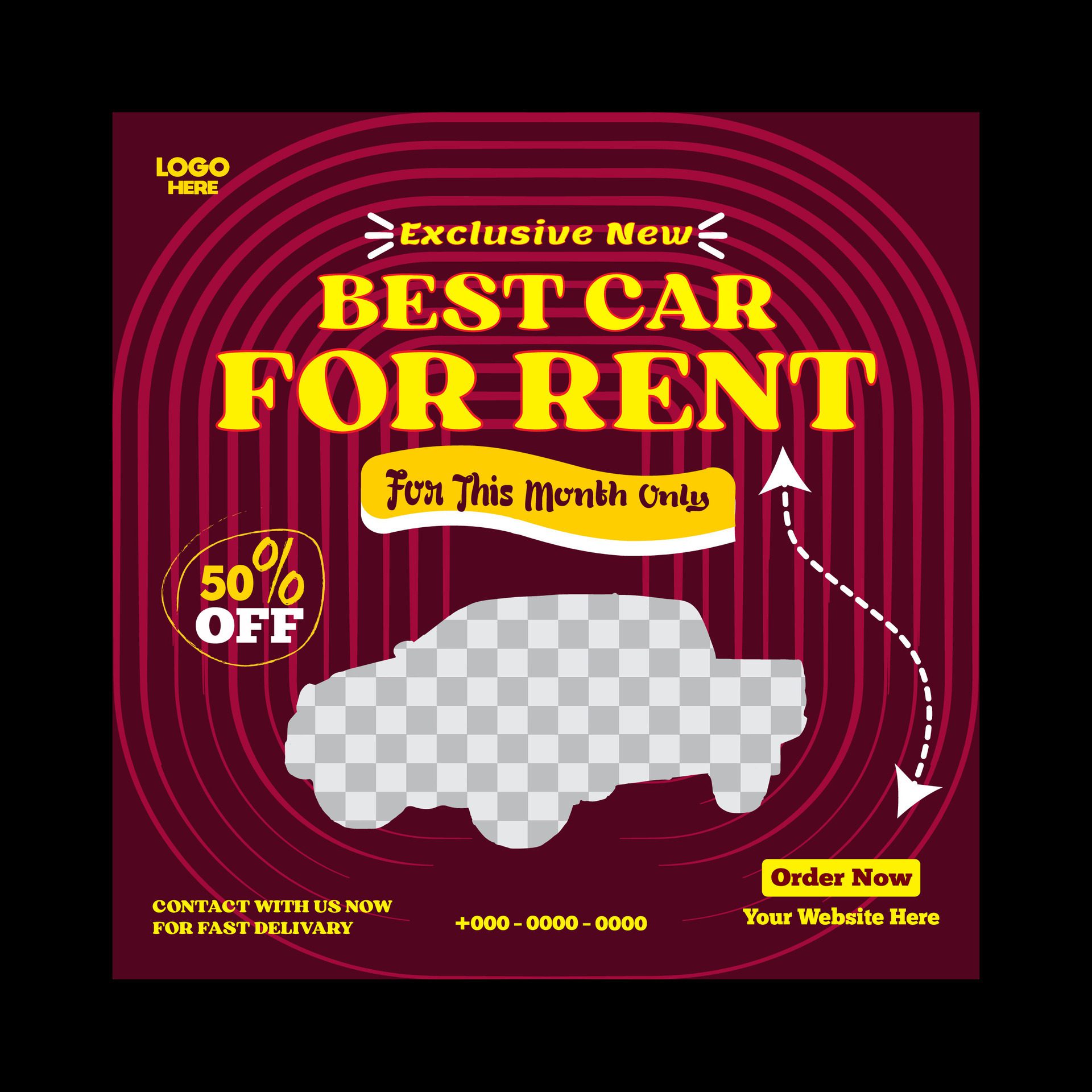 car rent or sale post design and social media banner template Free Vector