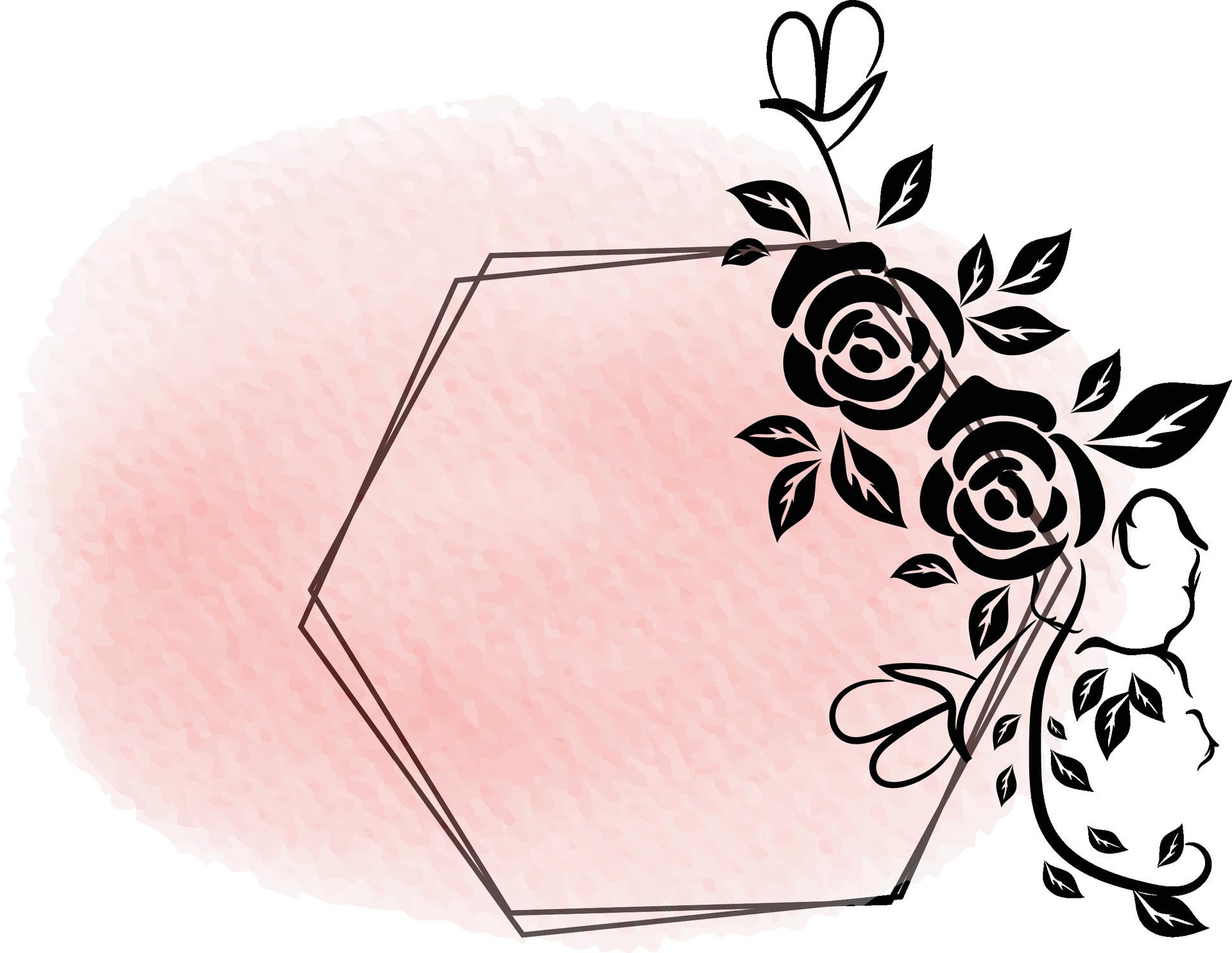 realistic hand drawn flowers with blank banner Free Vector