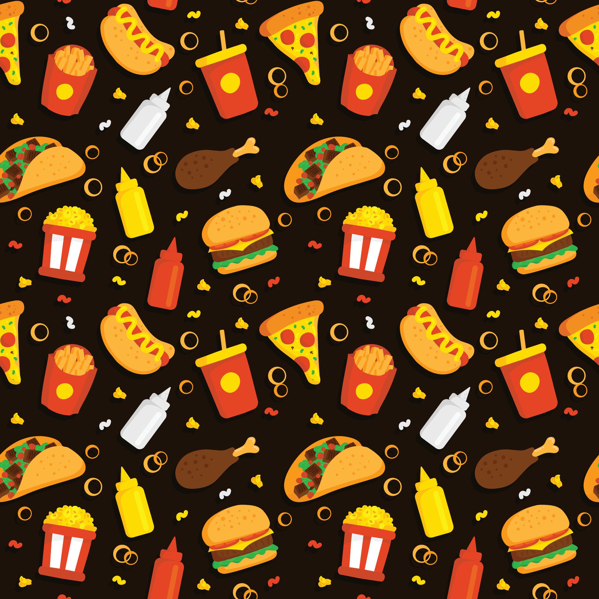 fast food seamaless pattern Free Vector