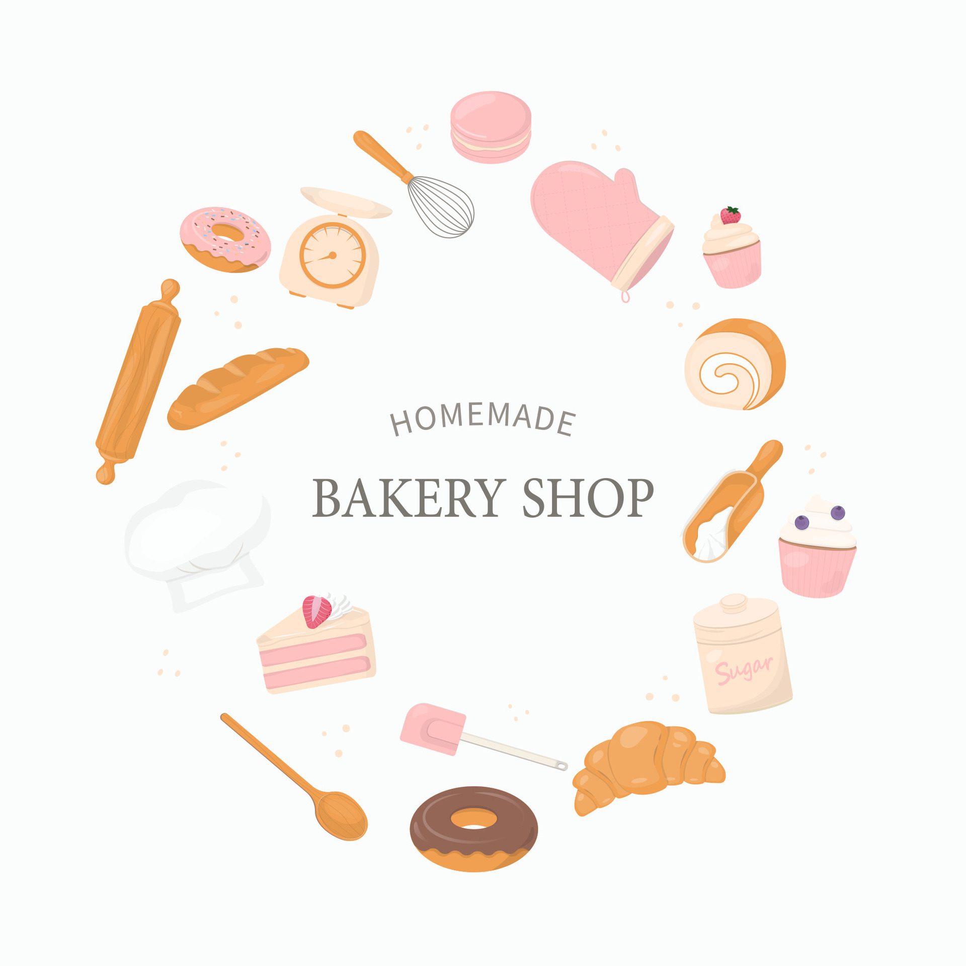 
									Bakery and baking banner with text homemade bakery shop Free Vector