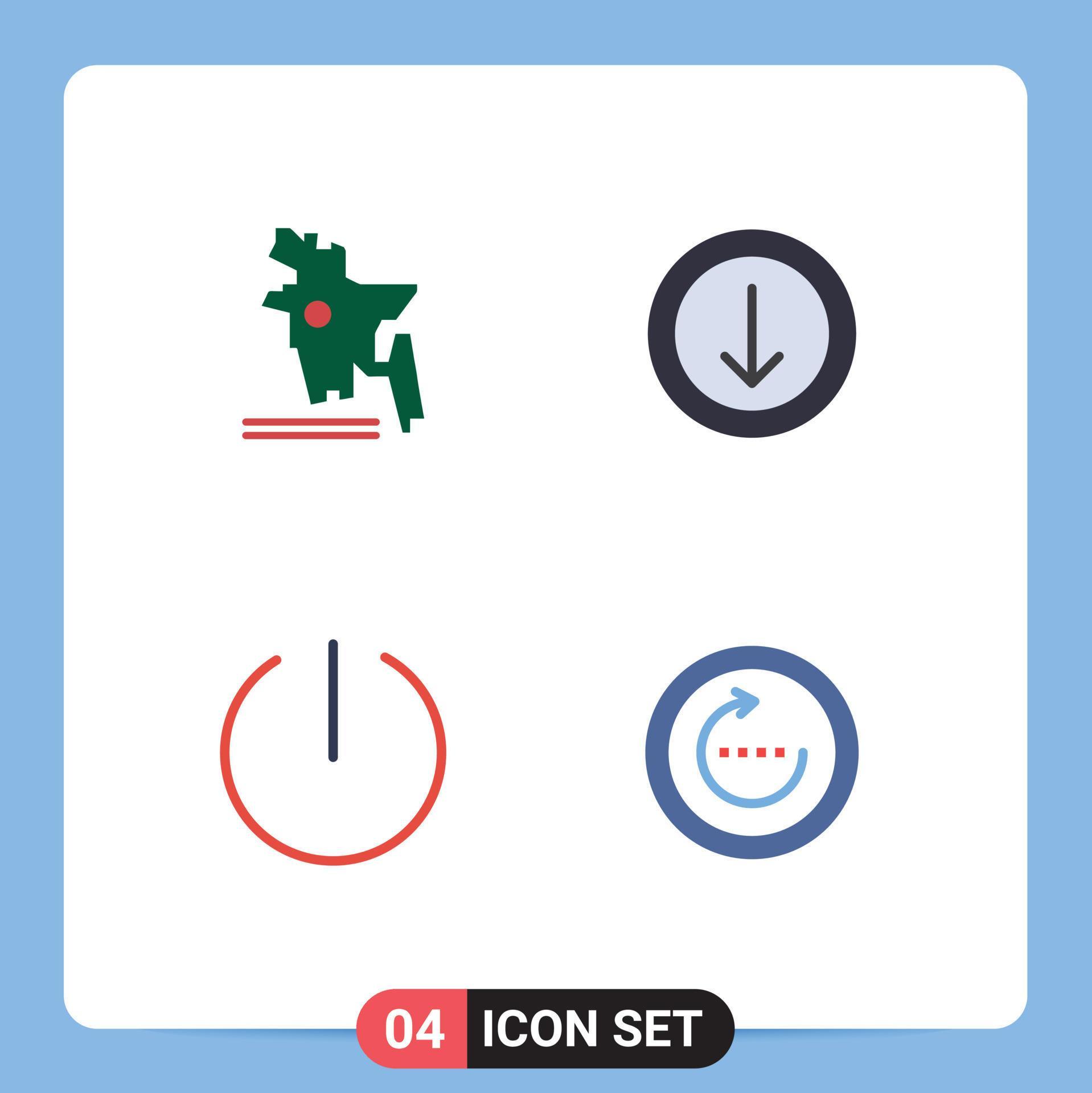 4 Universal Flat Icon Signs Symbols of map browser arrow off reload Editable Vector Design Elements Stock Free and Free SVG