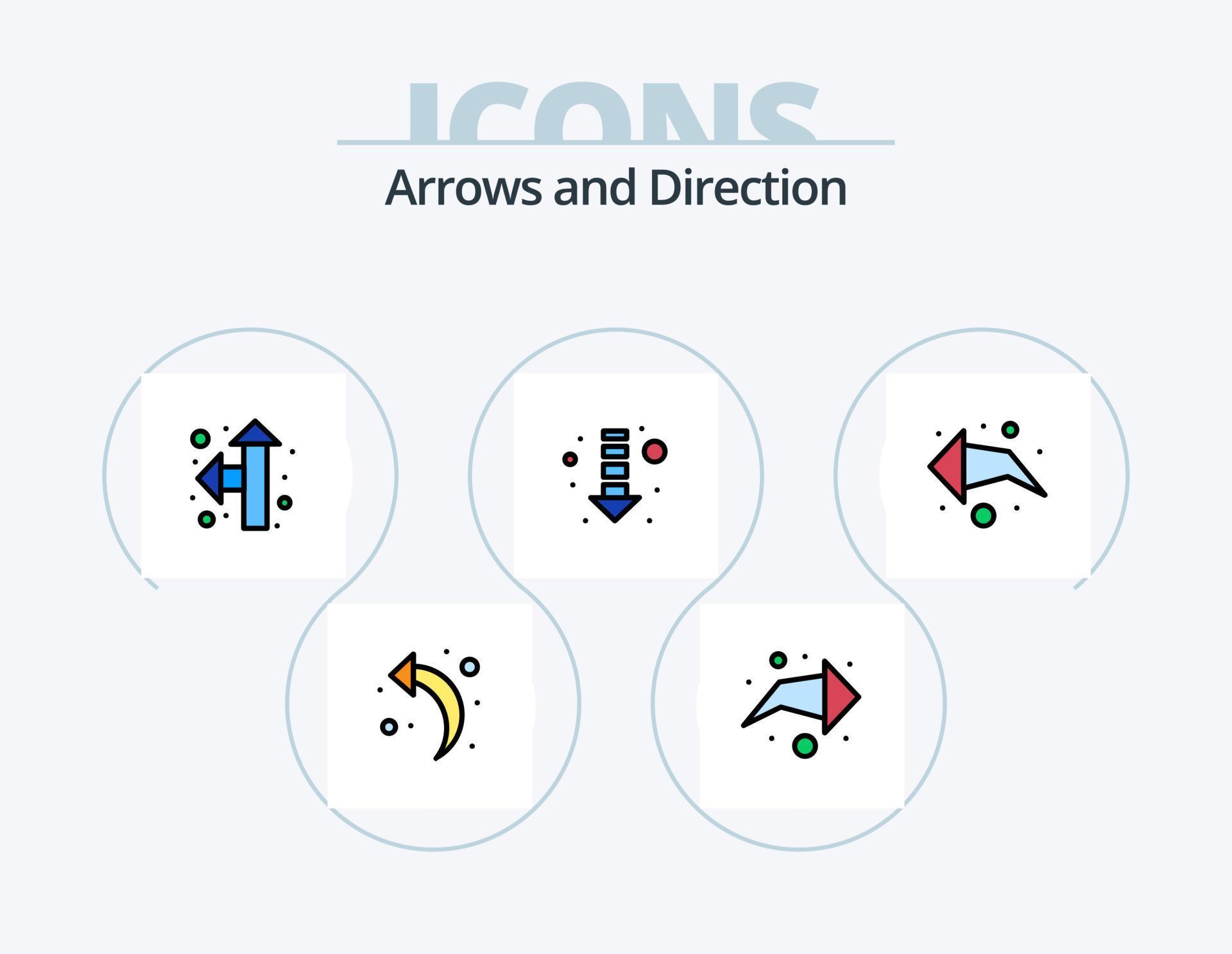 Arrow Line Filled Icon Pack 5 Icon Design. up. transfers. full screen. down. direction Stock Free