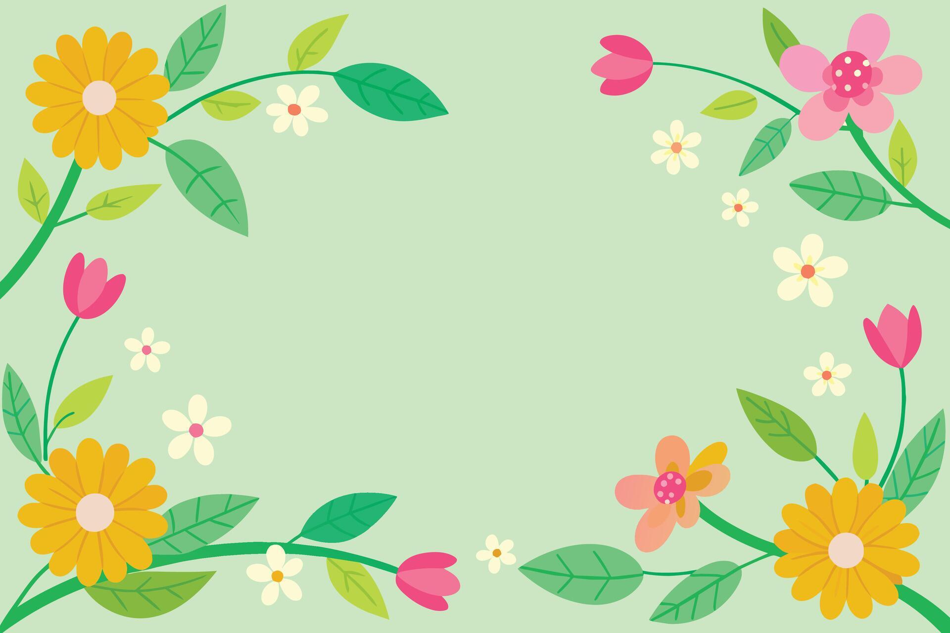 Spring Flower Frame Background Stock Free