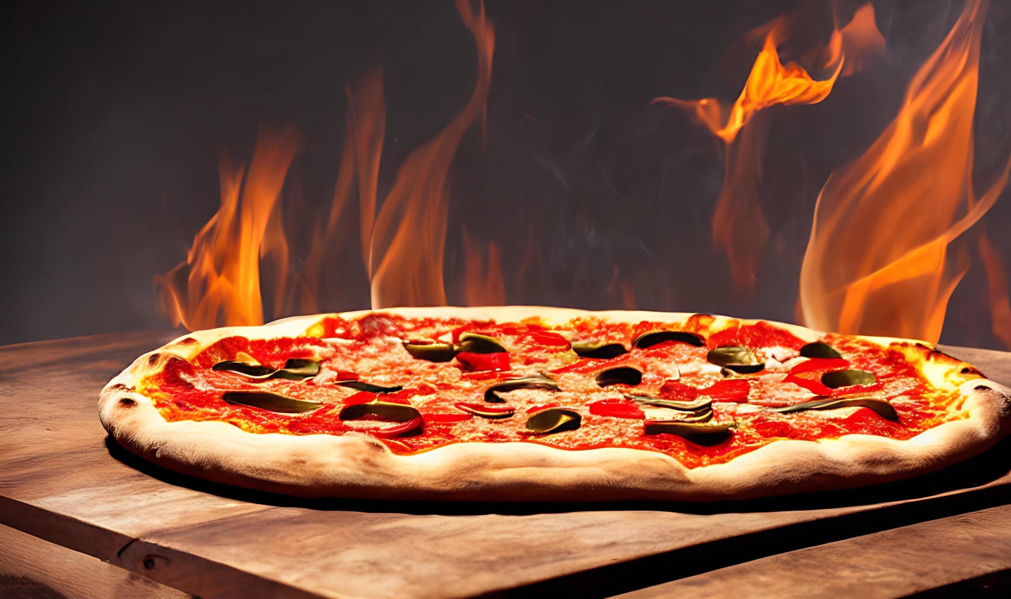 Pizza. Traditional Italian cuisine fast food. Stock Free