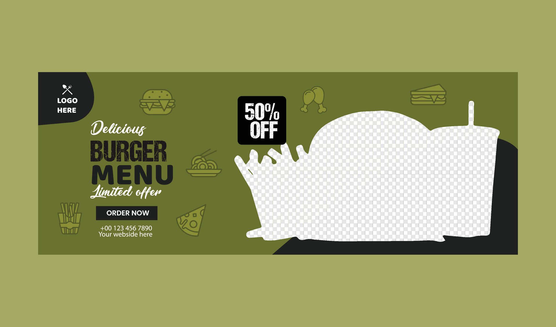 creative food web banner Free Vector