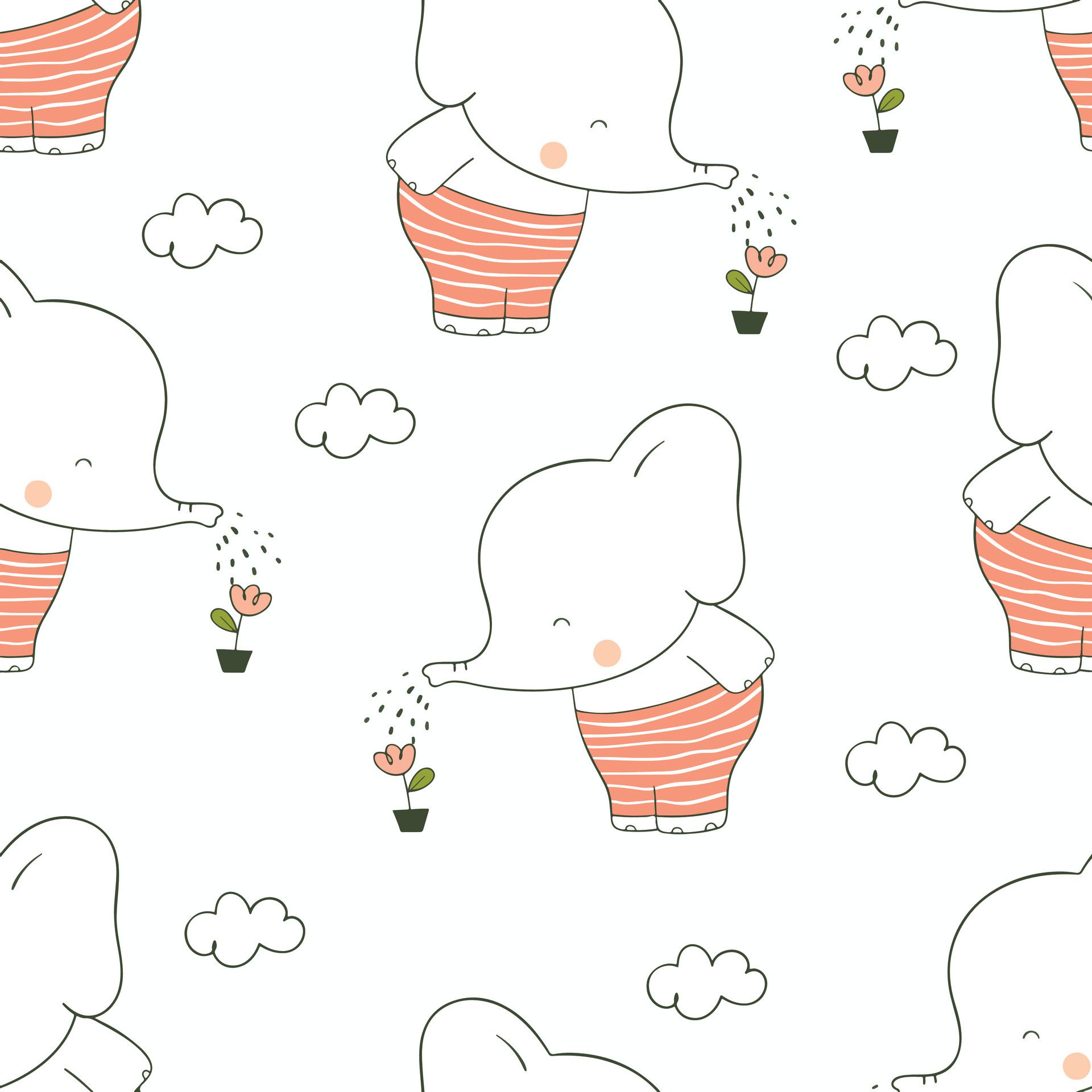 Cute animals design seamless pattern Free Vector