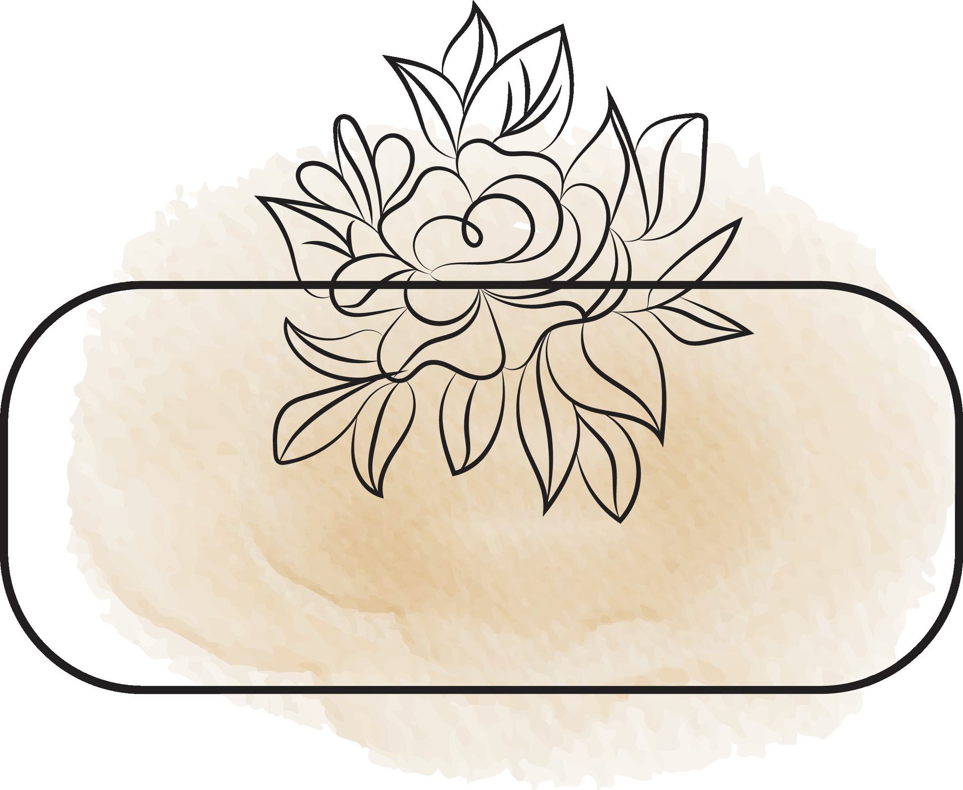 realistic hand drawn flowers with blank banner Free Vector