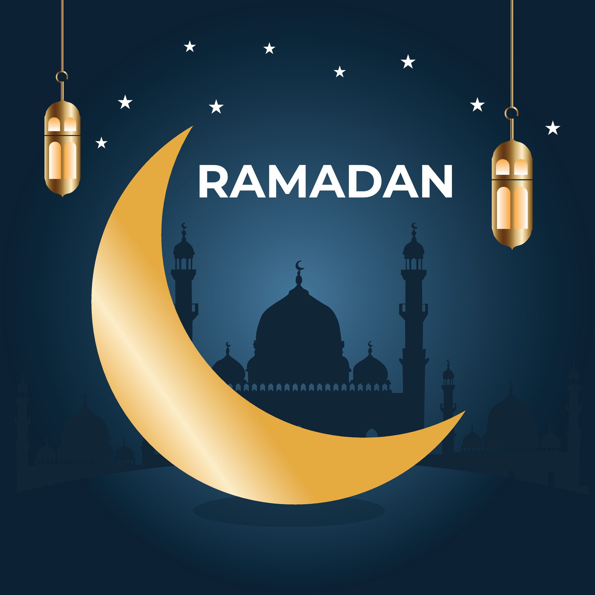 Ramadan Banner illustration social media post design Free Vector