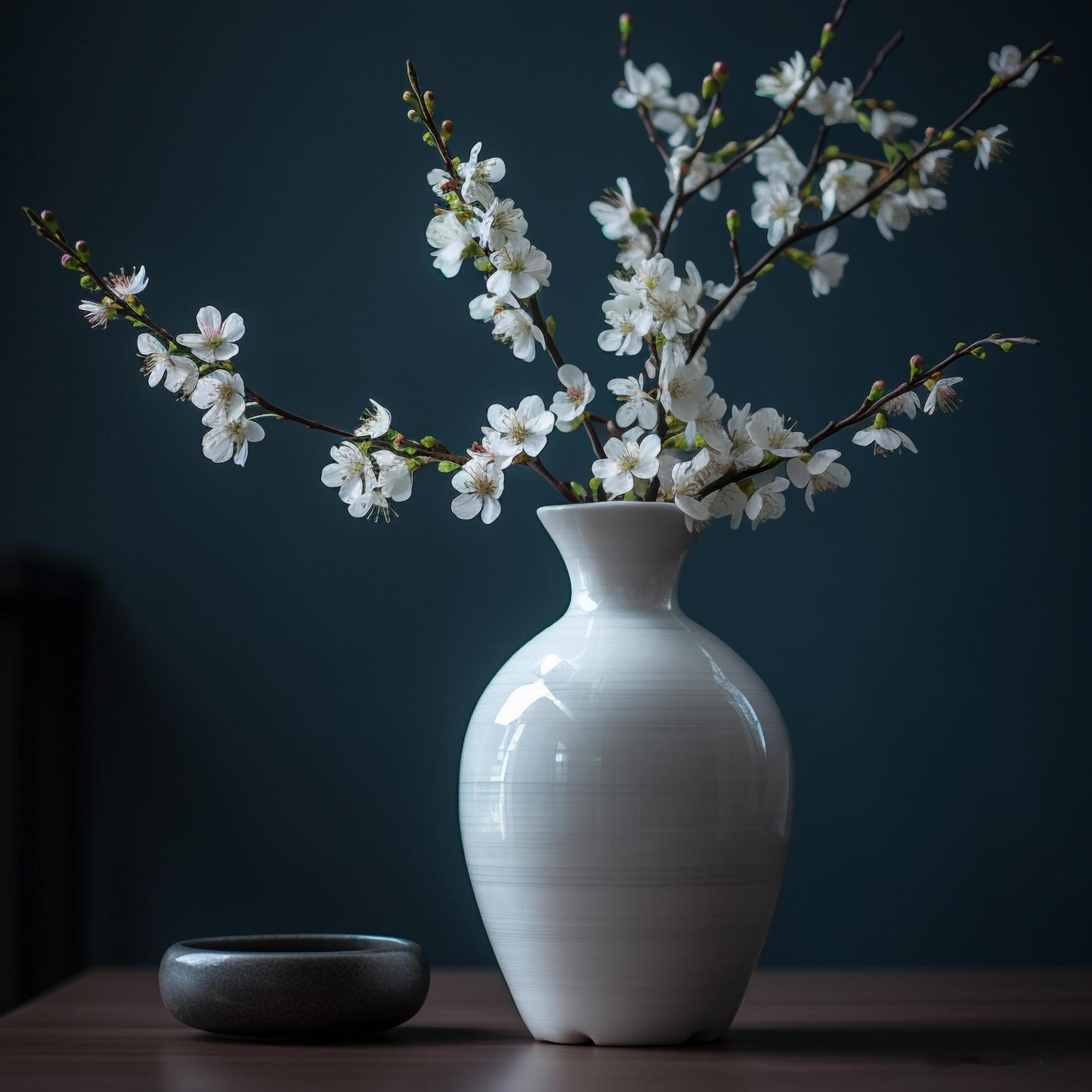 Beautiful white gypsophila flower in vase created using Stock Free