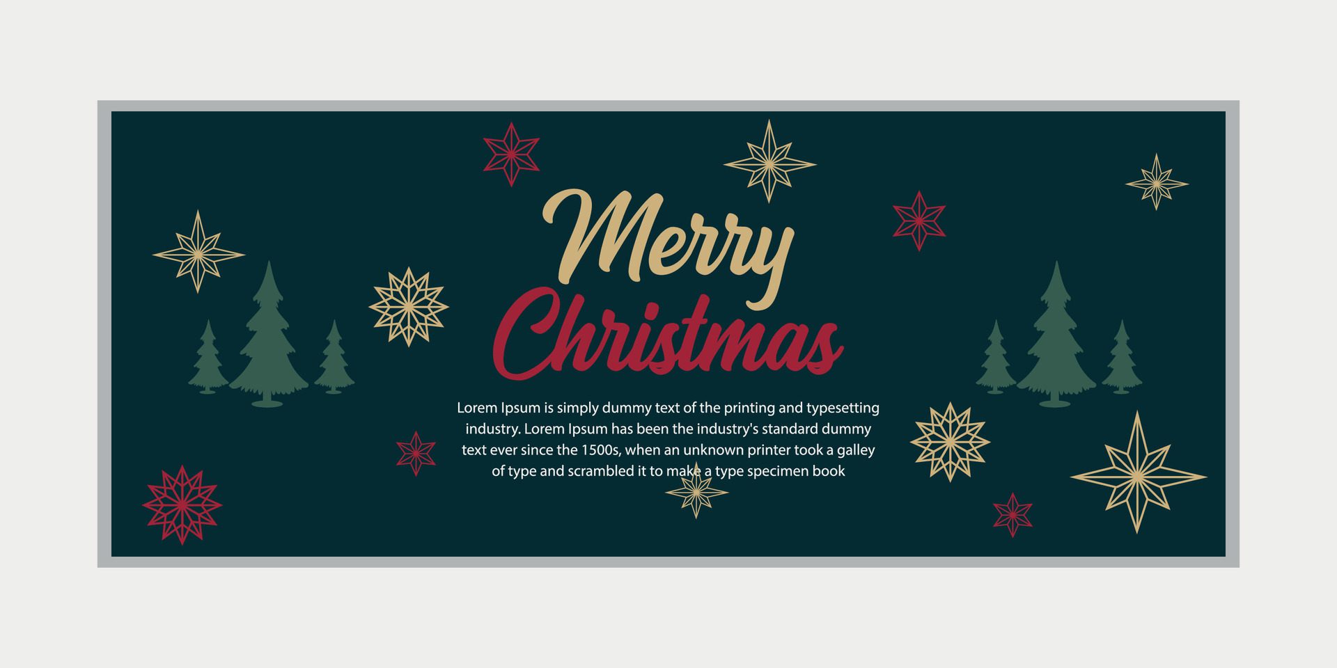 merry christmas banner set and happy new year banner, social media cover and web banner,Merry Christmas design for greeting card, Free Vector