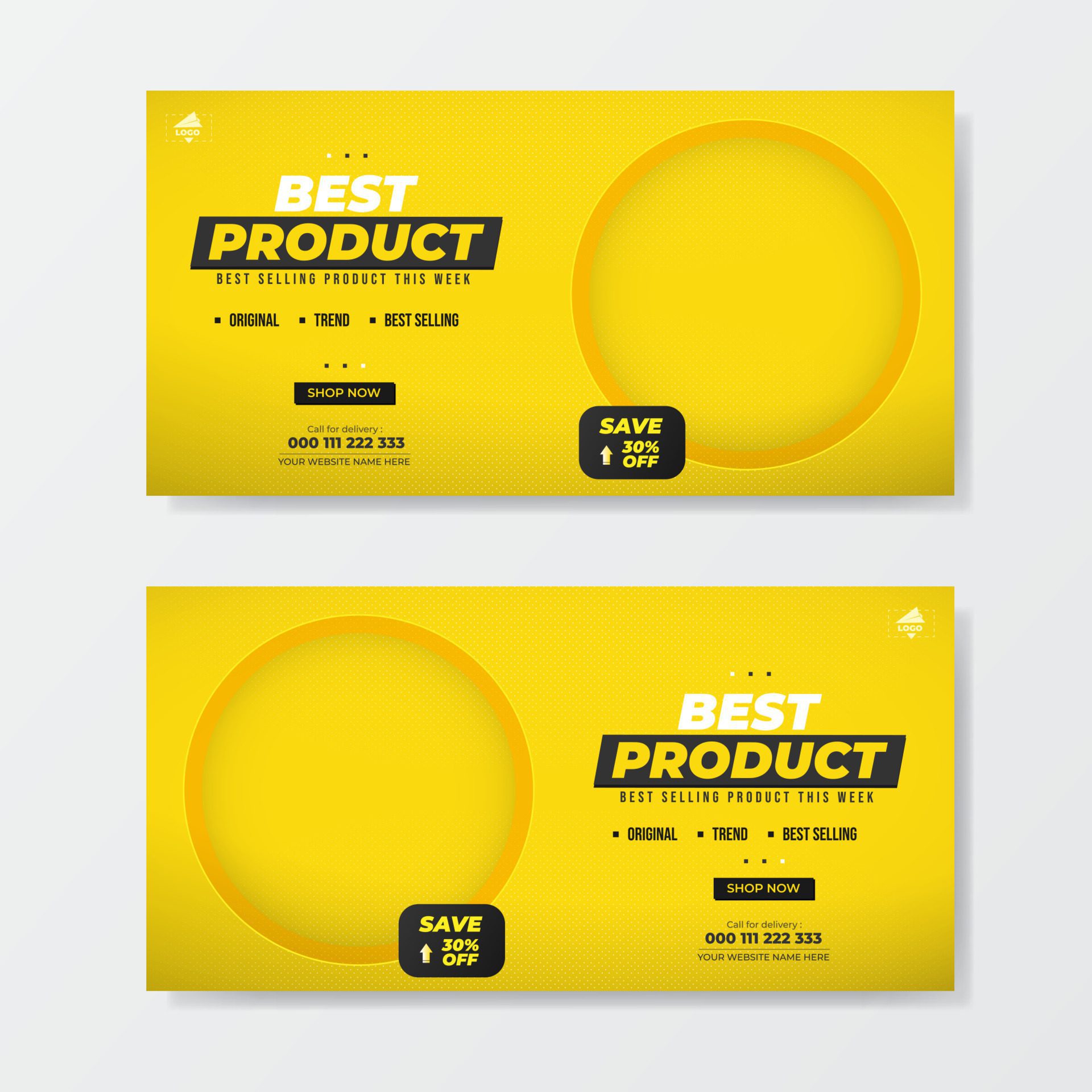 Best product promotion sale banner template Free Vector