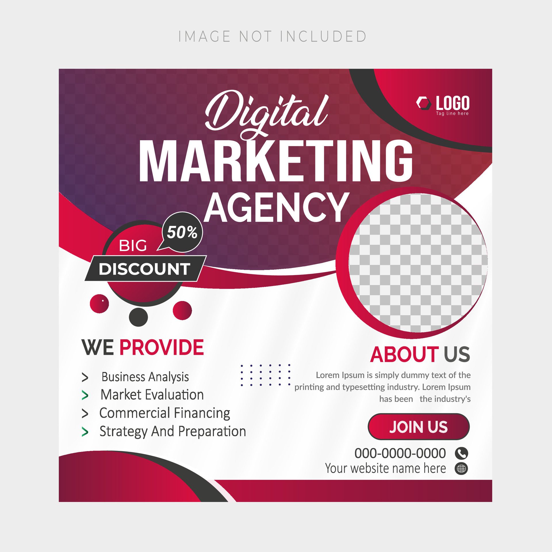 Digital business marketing banner for social media post template Free Vector