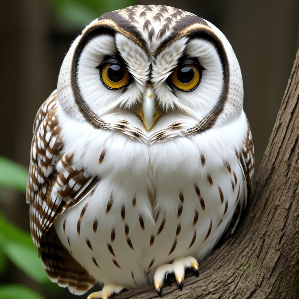 Owl,white,cute by @vkqrqzfvdv by @ai_generated