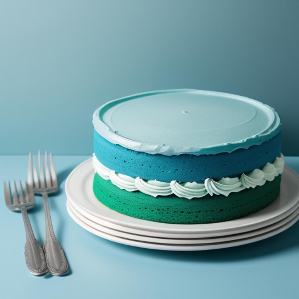 Background, blue green cake by @ai_generated