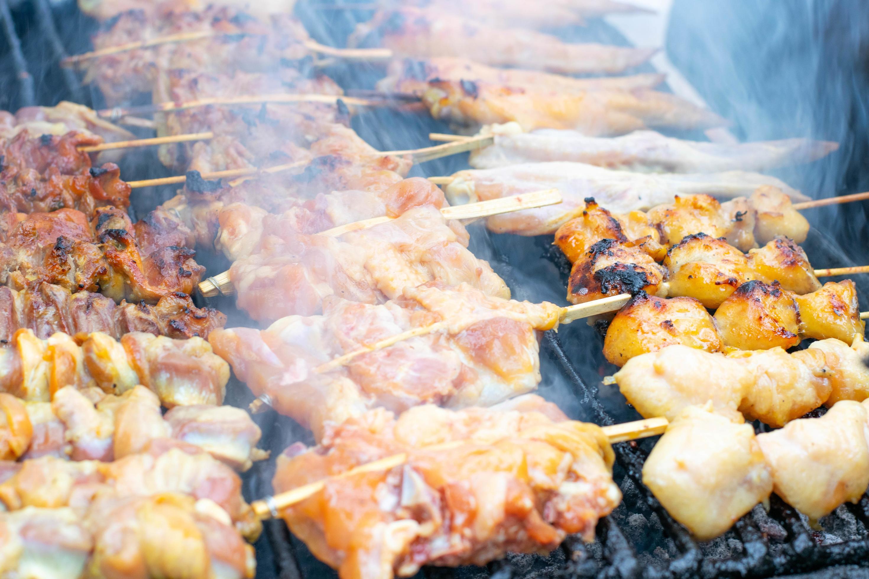 delicious grill food, street food Stock Free