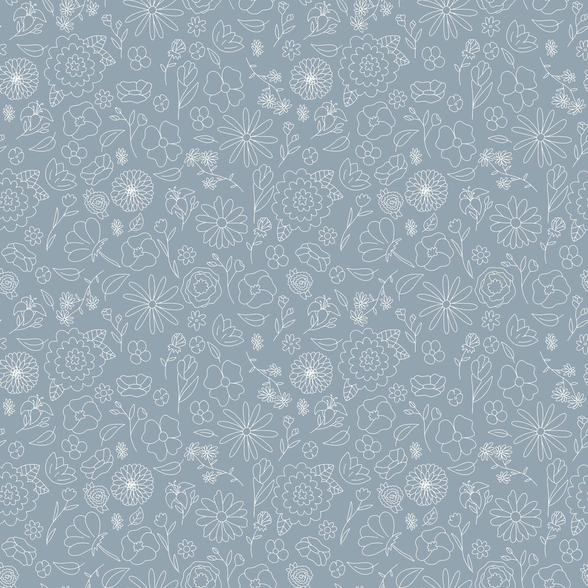 seamless cute small flower pattern on blue background Stock Free