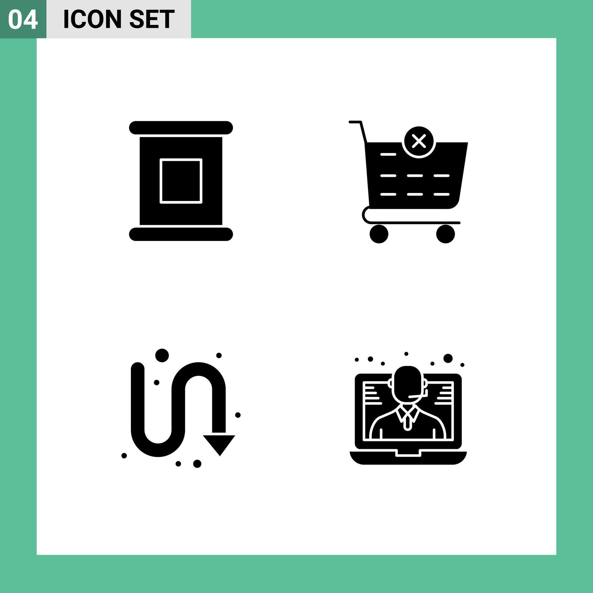 Stock Vector Icon Pack of 4 Line Signs and Symbols for canned turning checkout arrows help Editable Vector Design Elements Stock Free