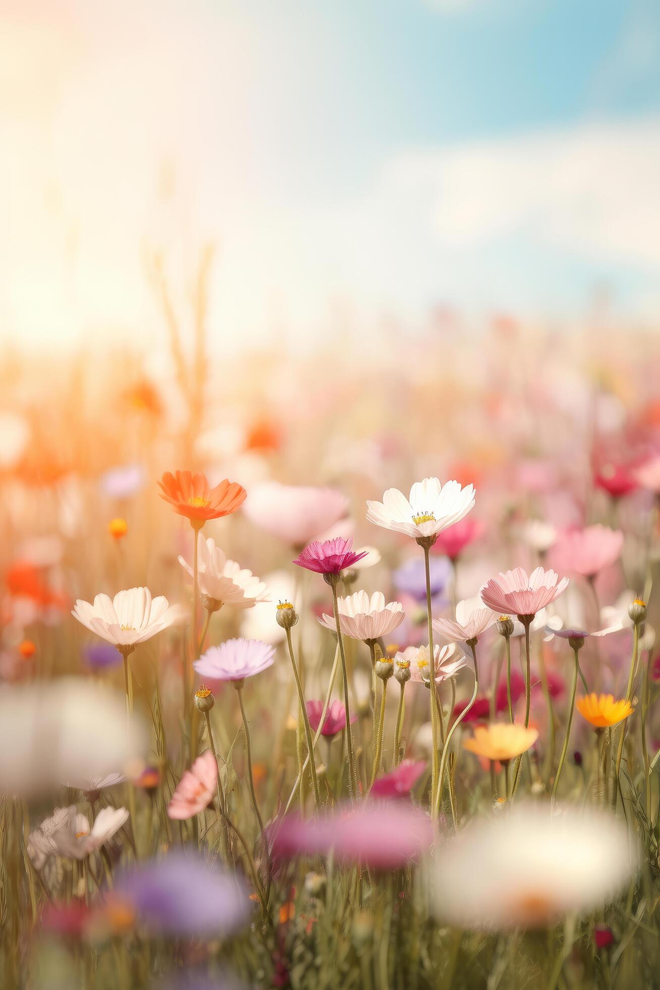 Natural flower background with copy space. Illustration Stock Free