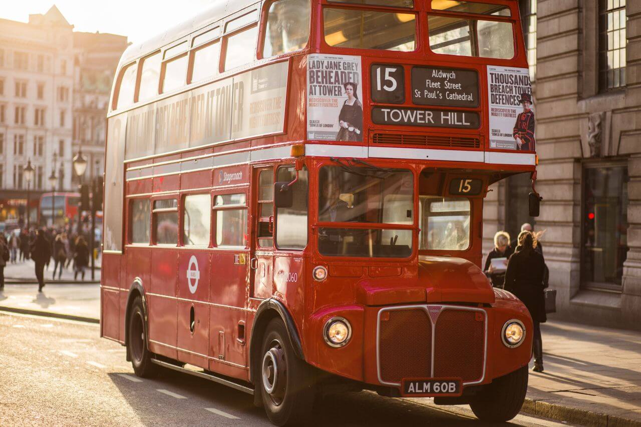 Vintage Red London Bus Stock Free