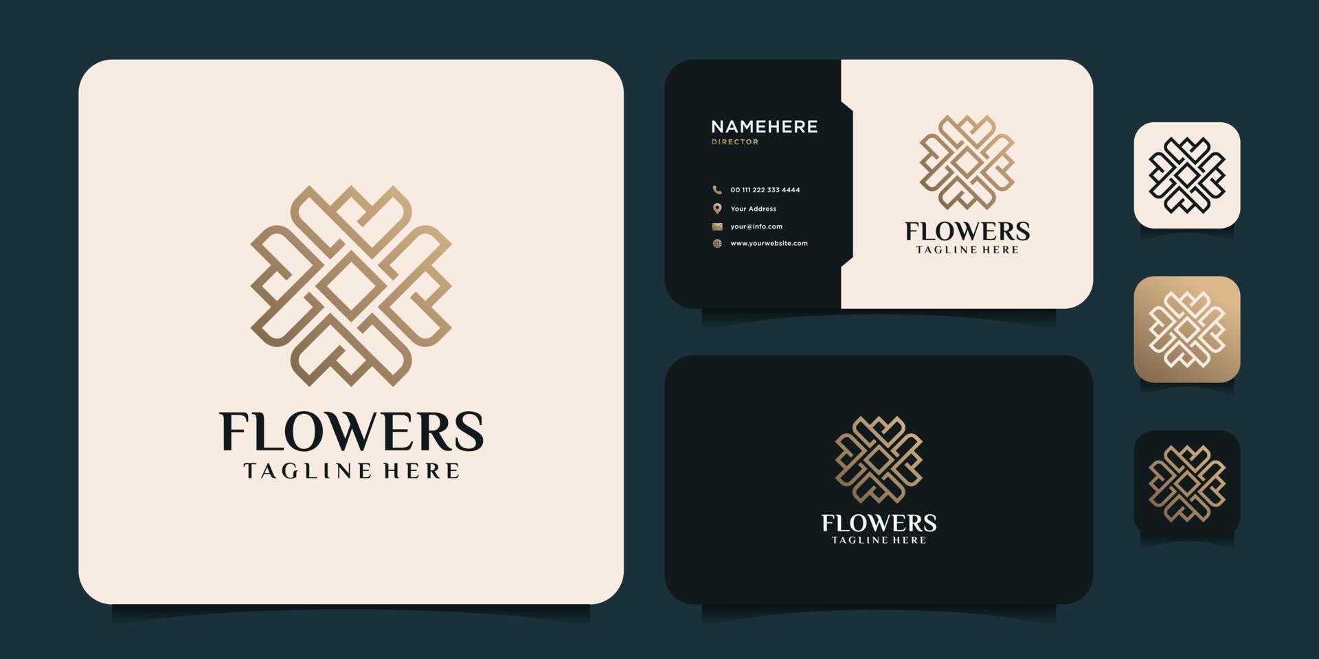 Gold feminine boutique flower salon spa logo vector design Stock Free and Free SVG