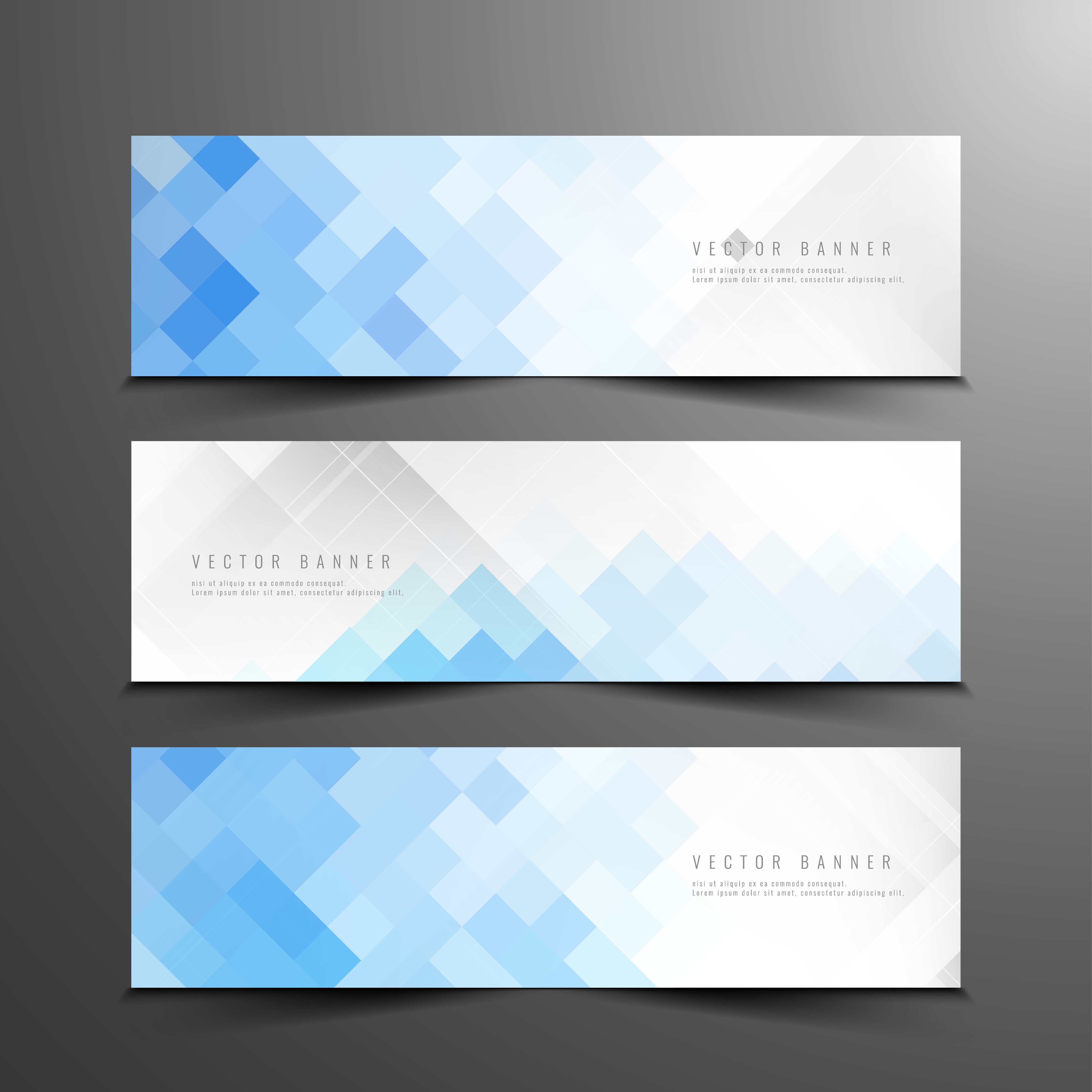 Abstract geometric modern banners set Free Vector