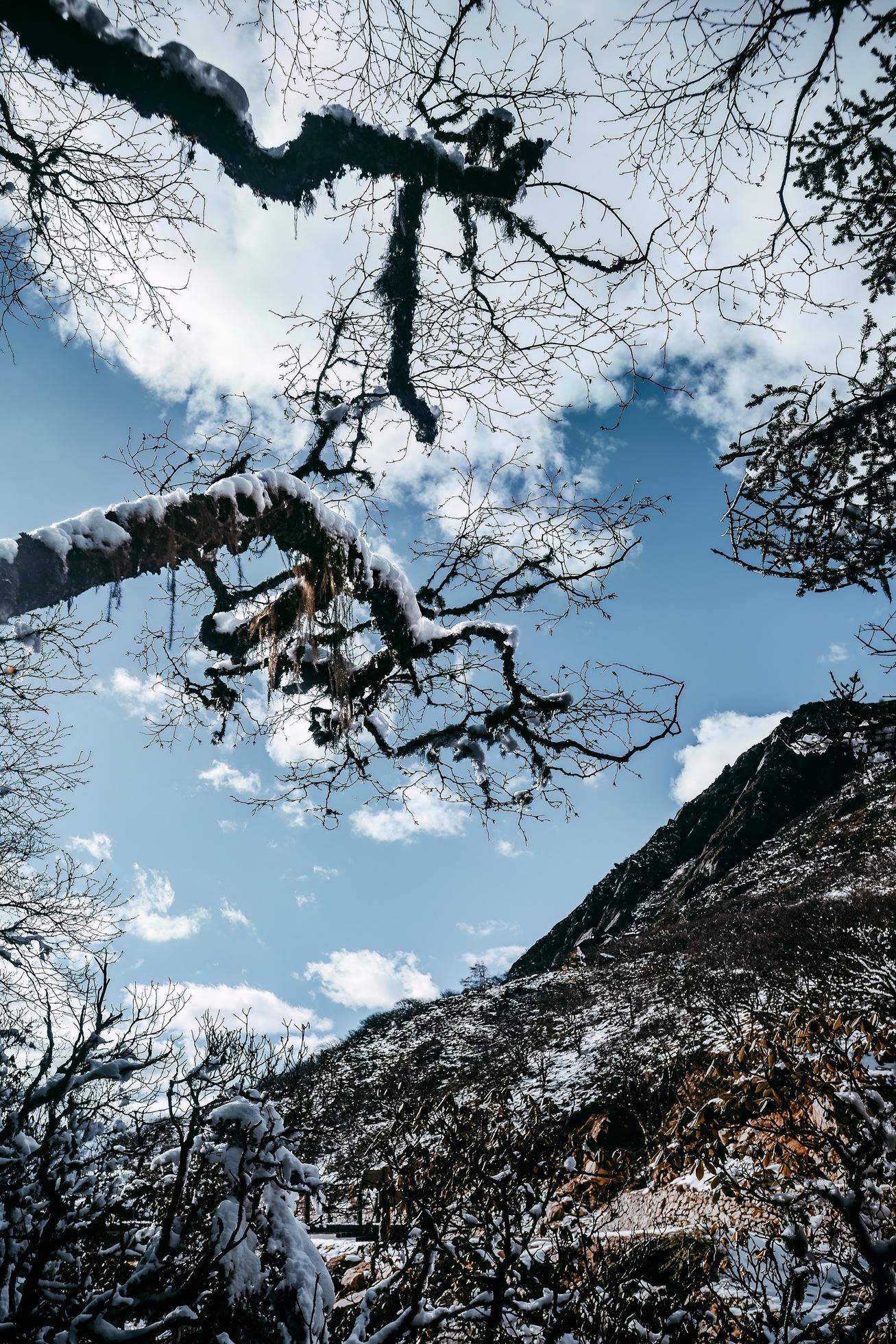 Spectacular scenery in the high mountains of western Sichuan, China, with different seasons Stock Free