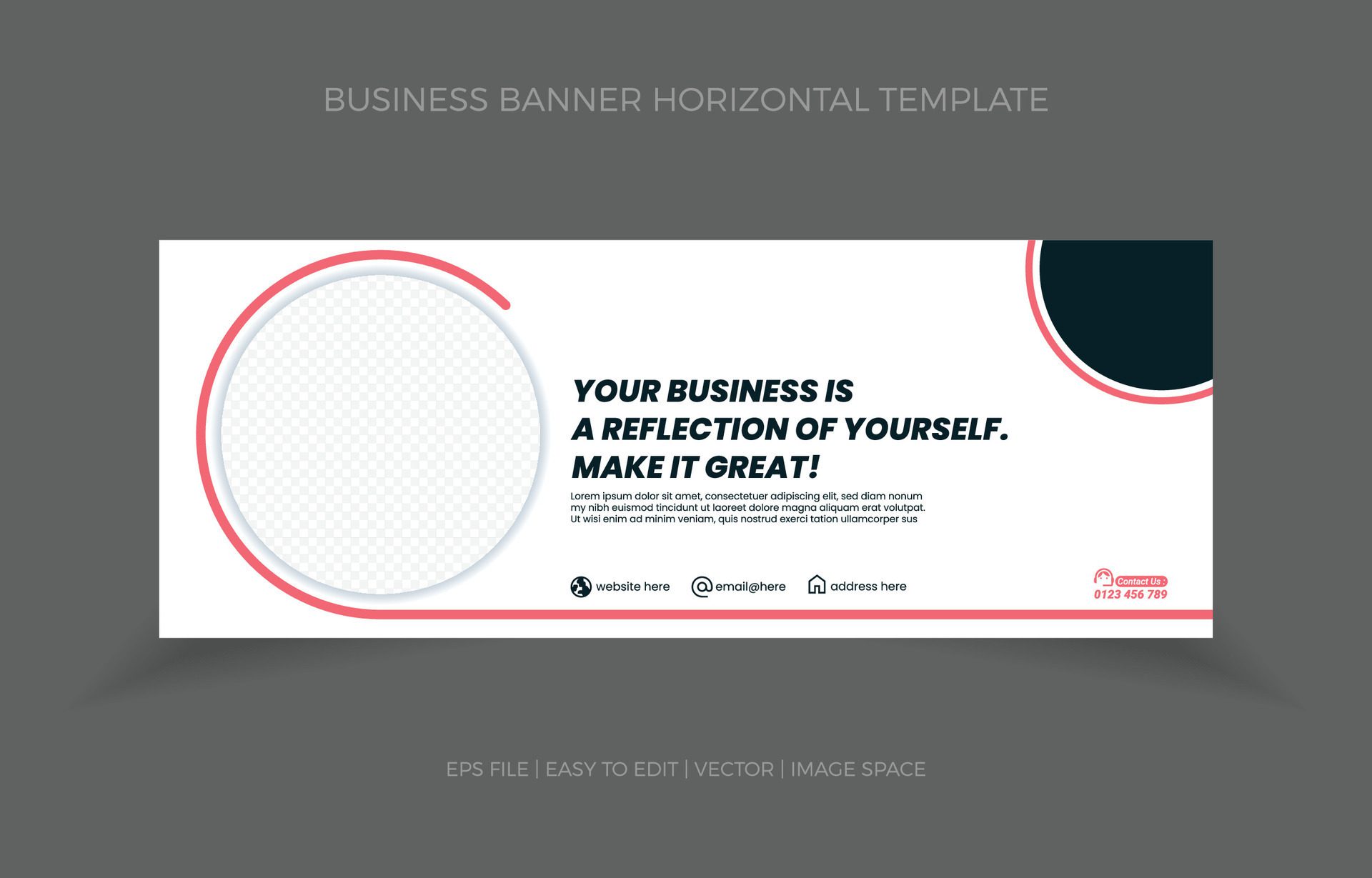 Business Horizontal Banner Template Design with Image Space Template Free Vector