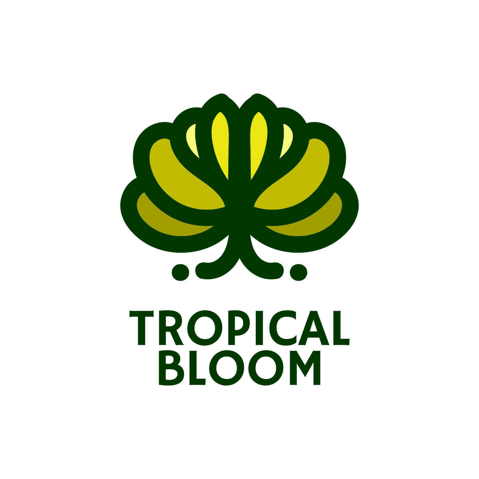 tropical bloom flower nature logo concept design illustration Stock Free