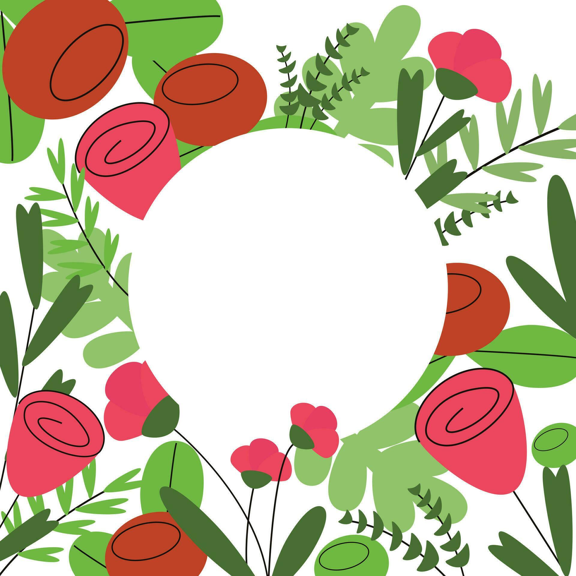 Template with flowers. Design for card, poster, banner, invitation, wedding, greeting Stock Free