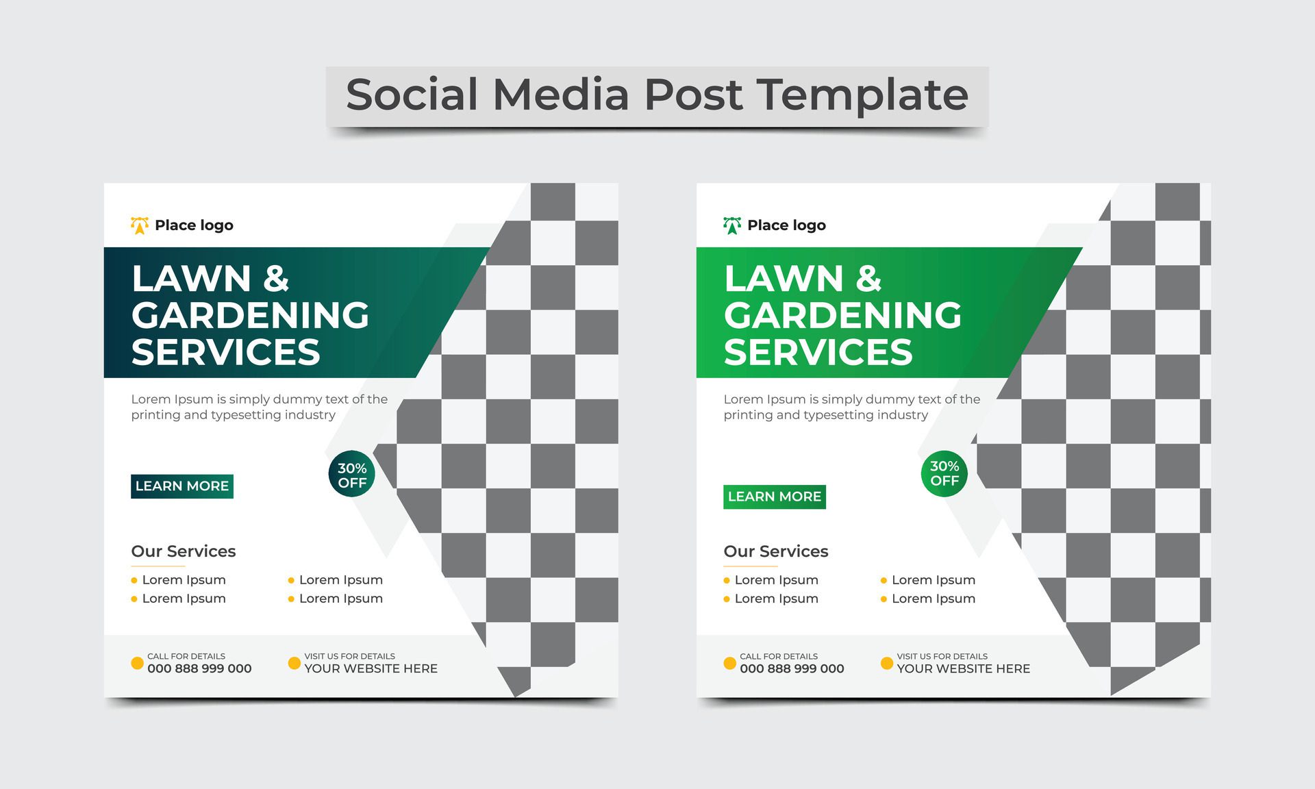 Lawn or gardening service social media post and web banner template. Mowing poster, leaflet, poster design. vector illustration. Free Vector