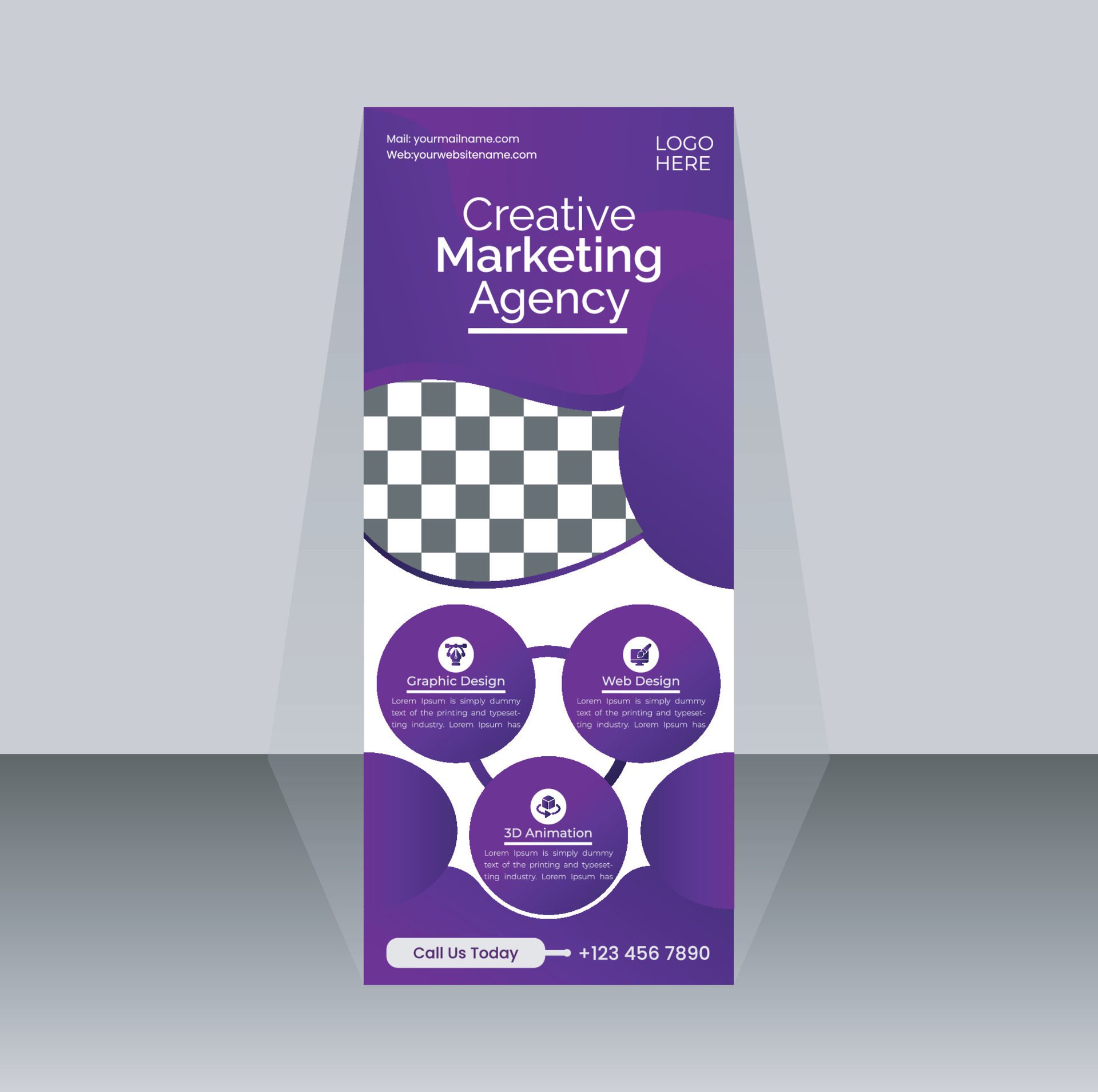 Creative Business Roll Up Banner Template Free Vector