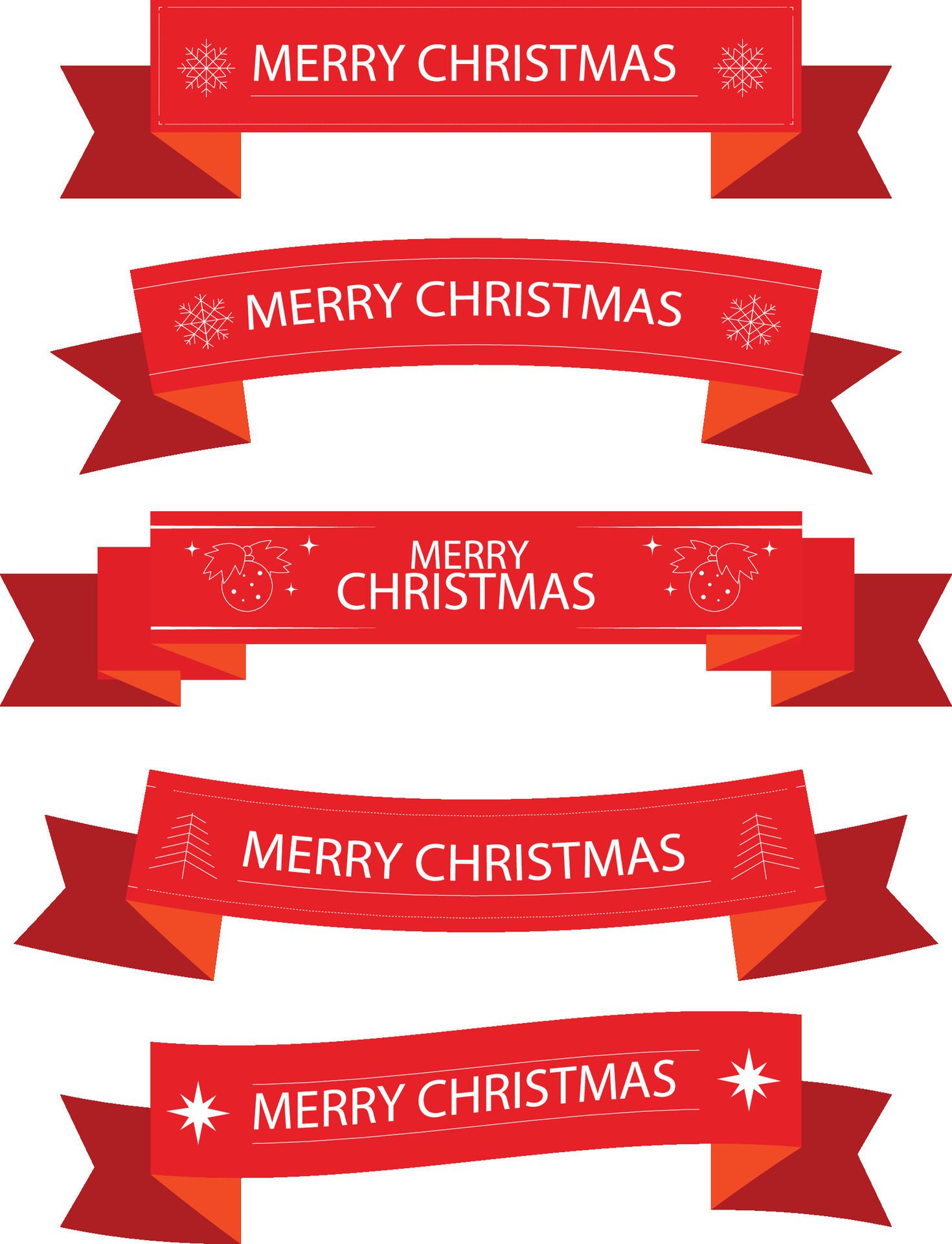 Beautiful Ribbons Banner, Tags and Bows Collection Set Design EPS Template. Free Vector