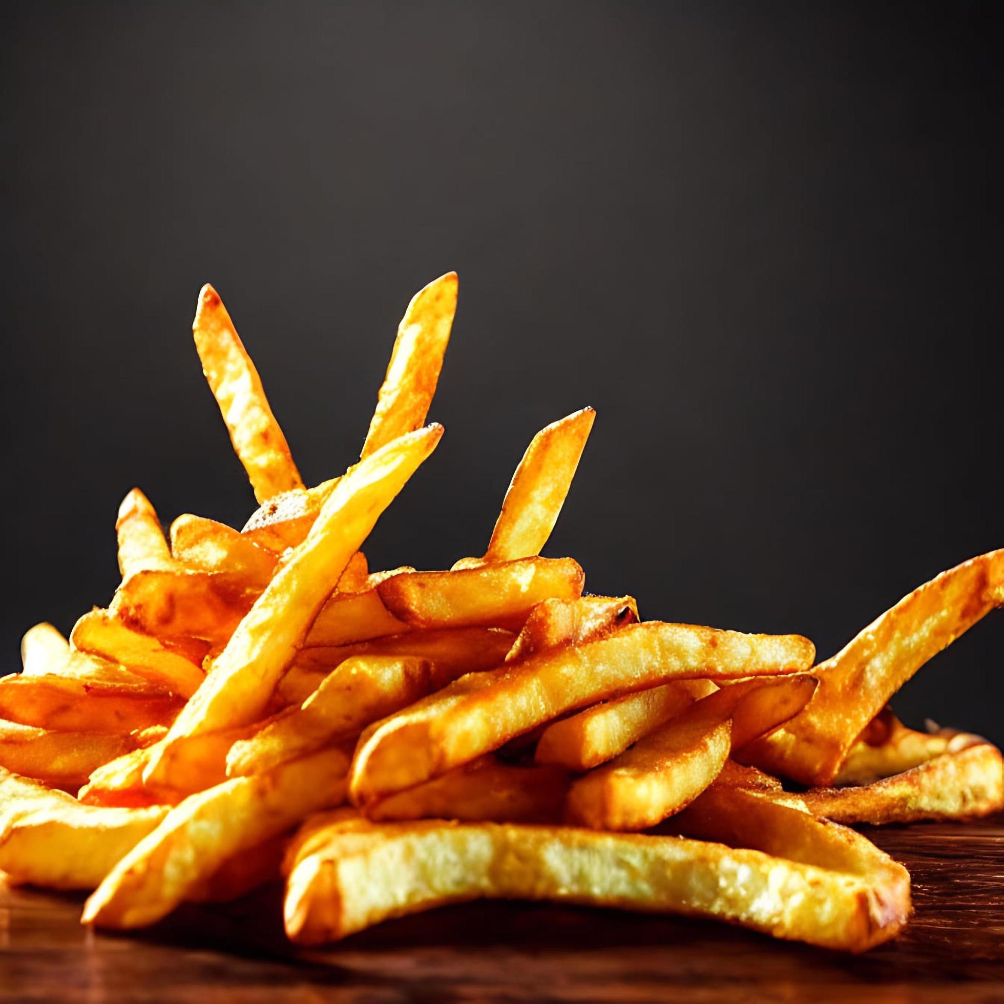 Delicious hot and crispy fried potatoes. Fast food and restaurant products. Stock Free