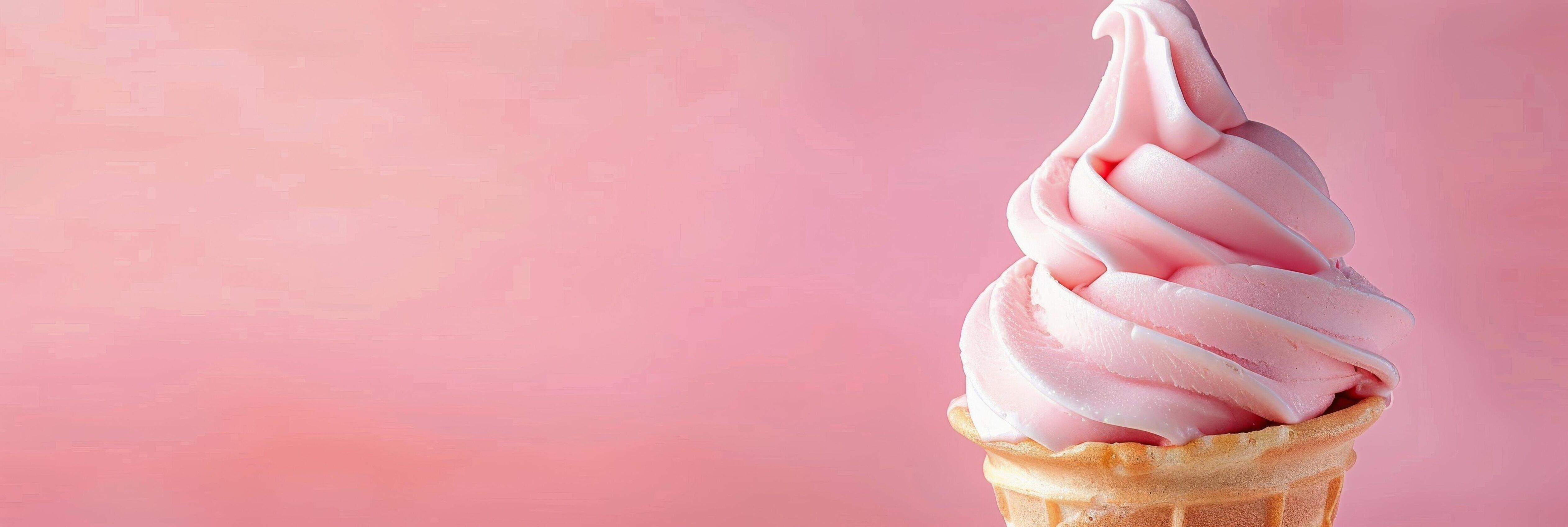 Swirled Pink Ice Cream Cone With Sprinkles on Soft Focus Background Stock Free