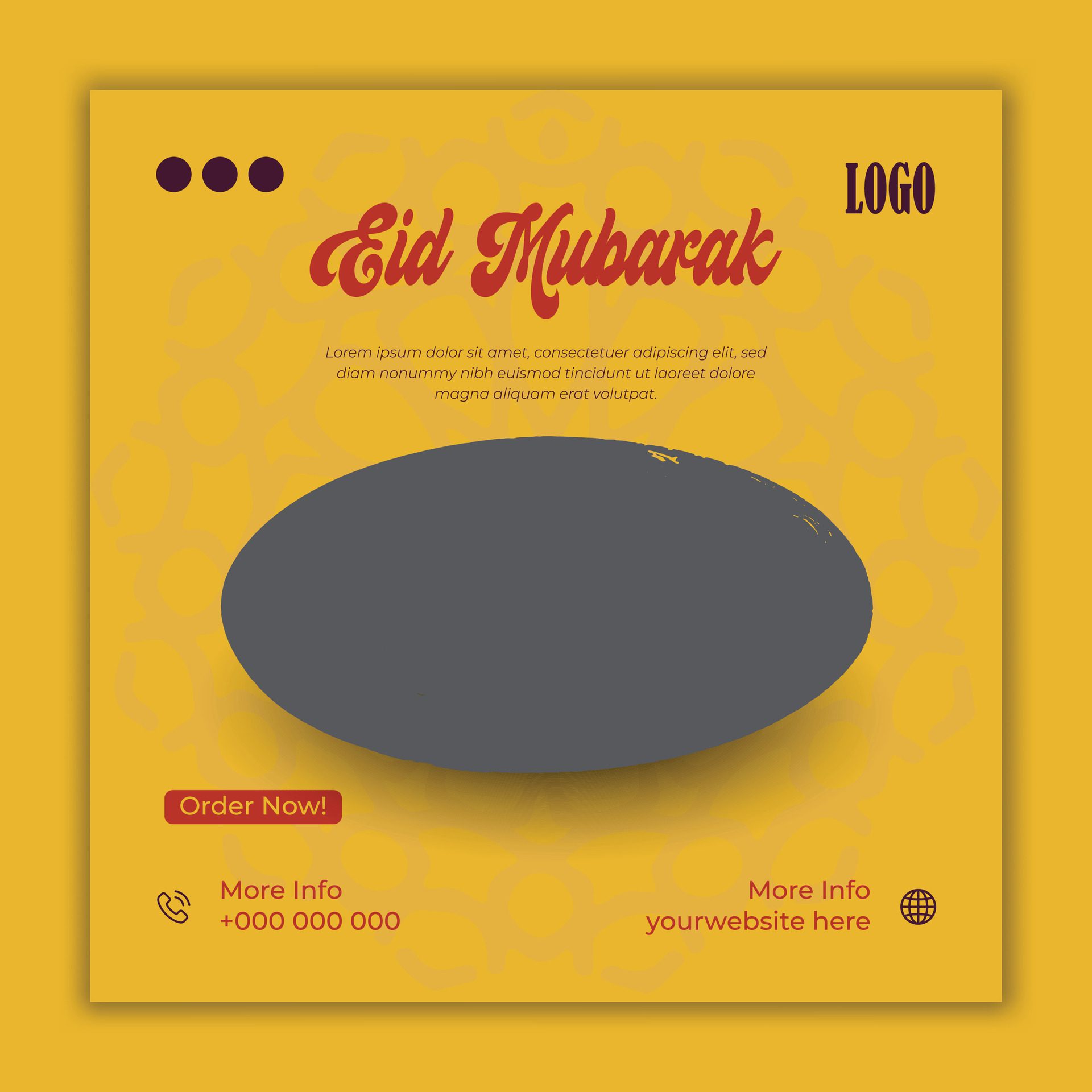 Eid Mubarak and food banner social media post template Free Vector