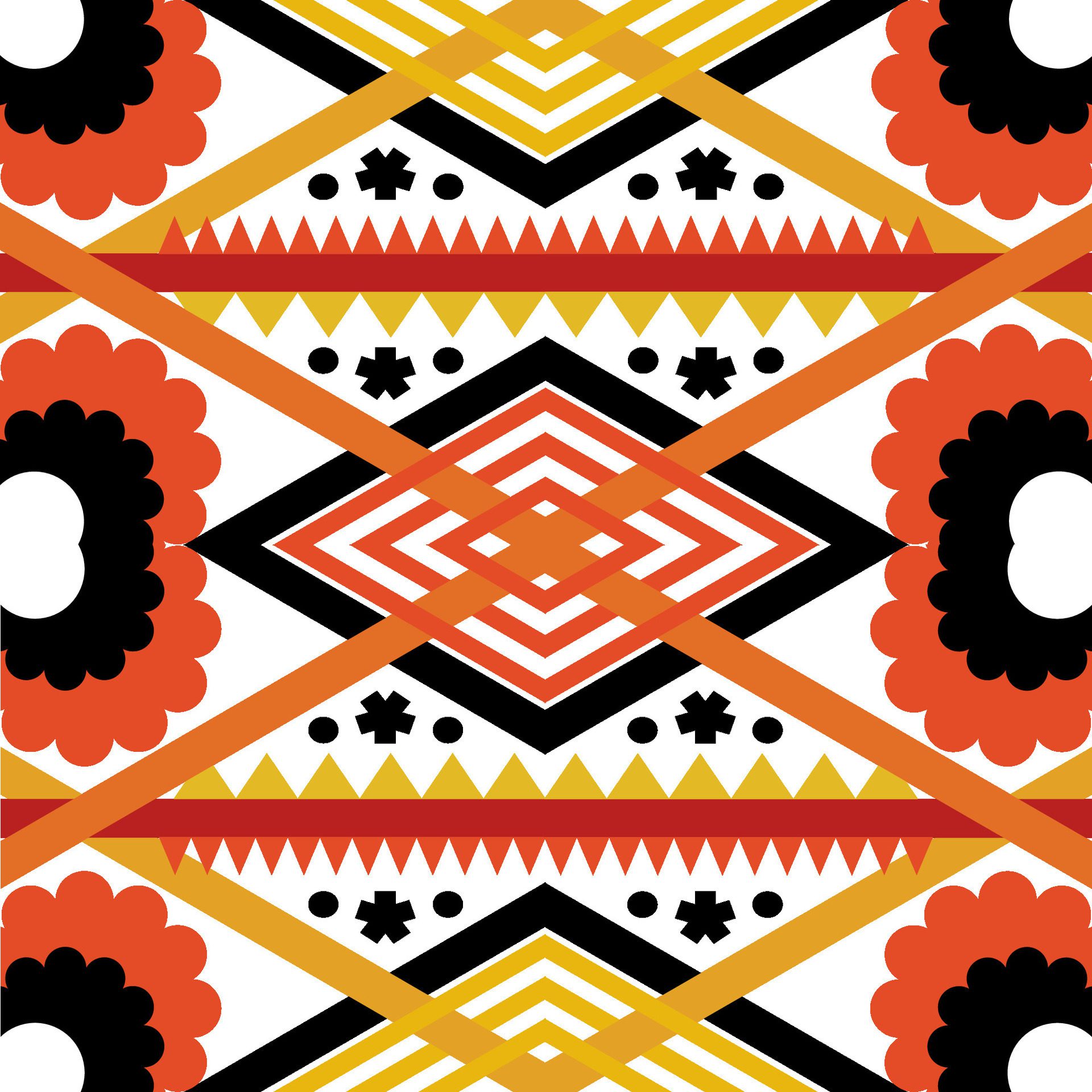 Various fabric patterns, orange, yellow and black. Free Vector and Free SVG