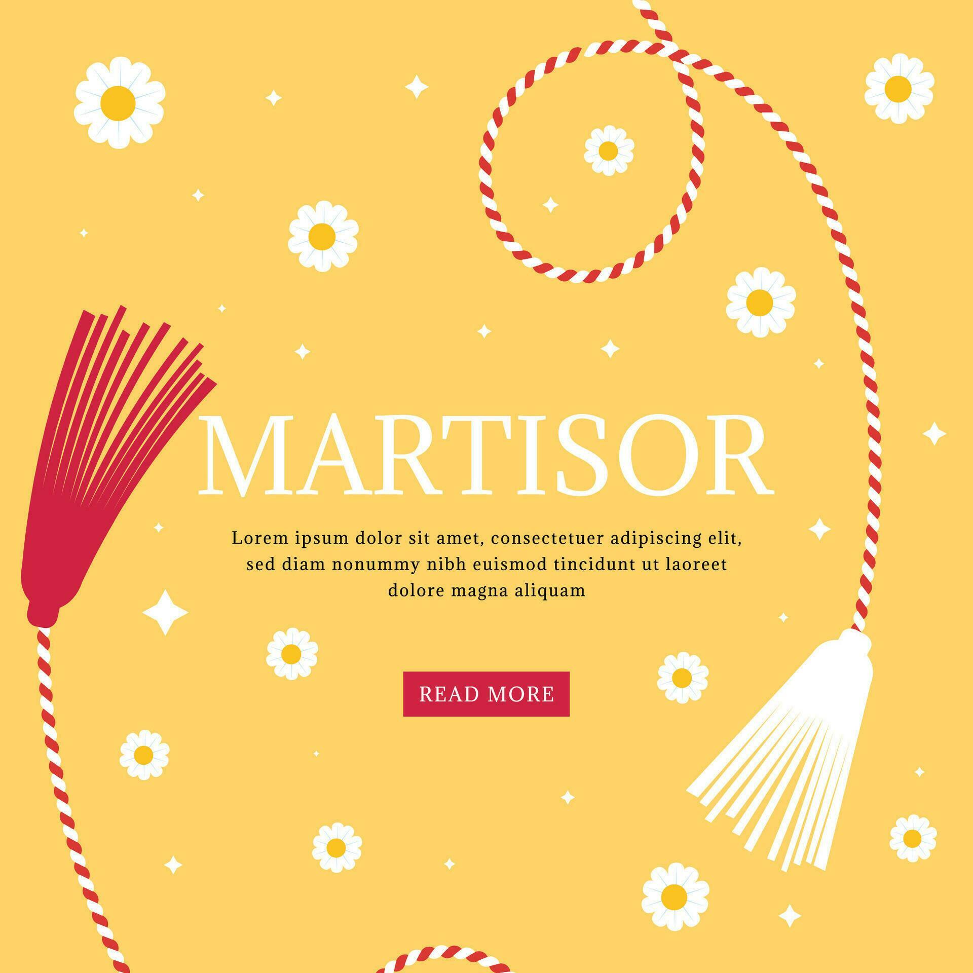 flat design happy martisor illustration with flowers Stock Free